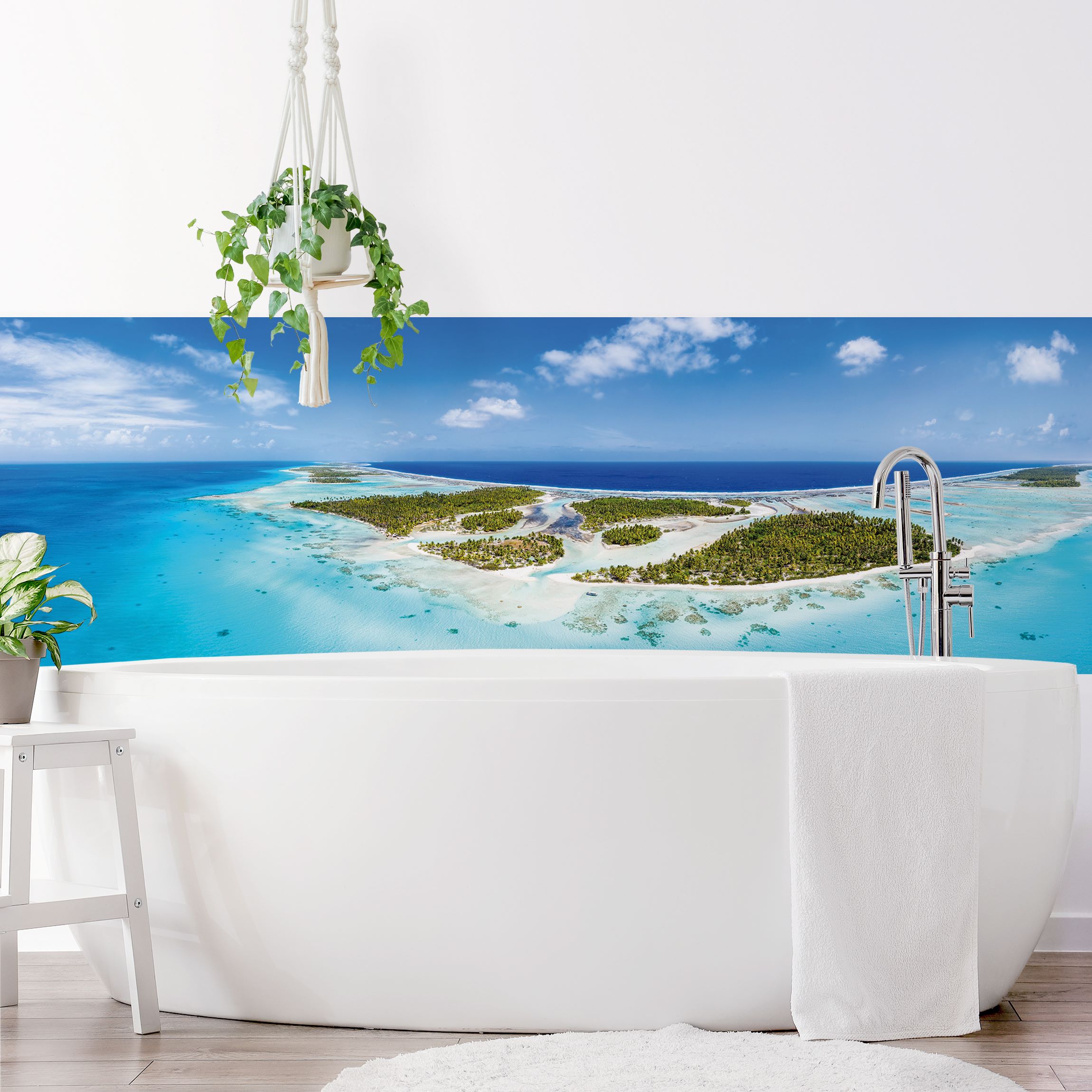 Wandverkleidung Bad Paradies auf Erden