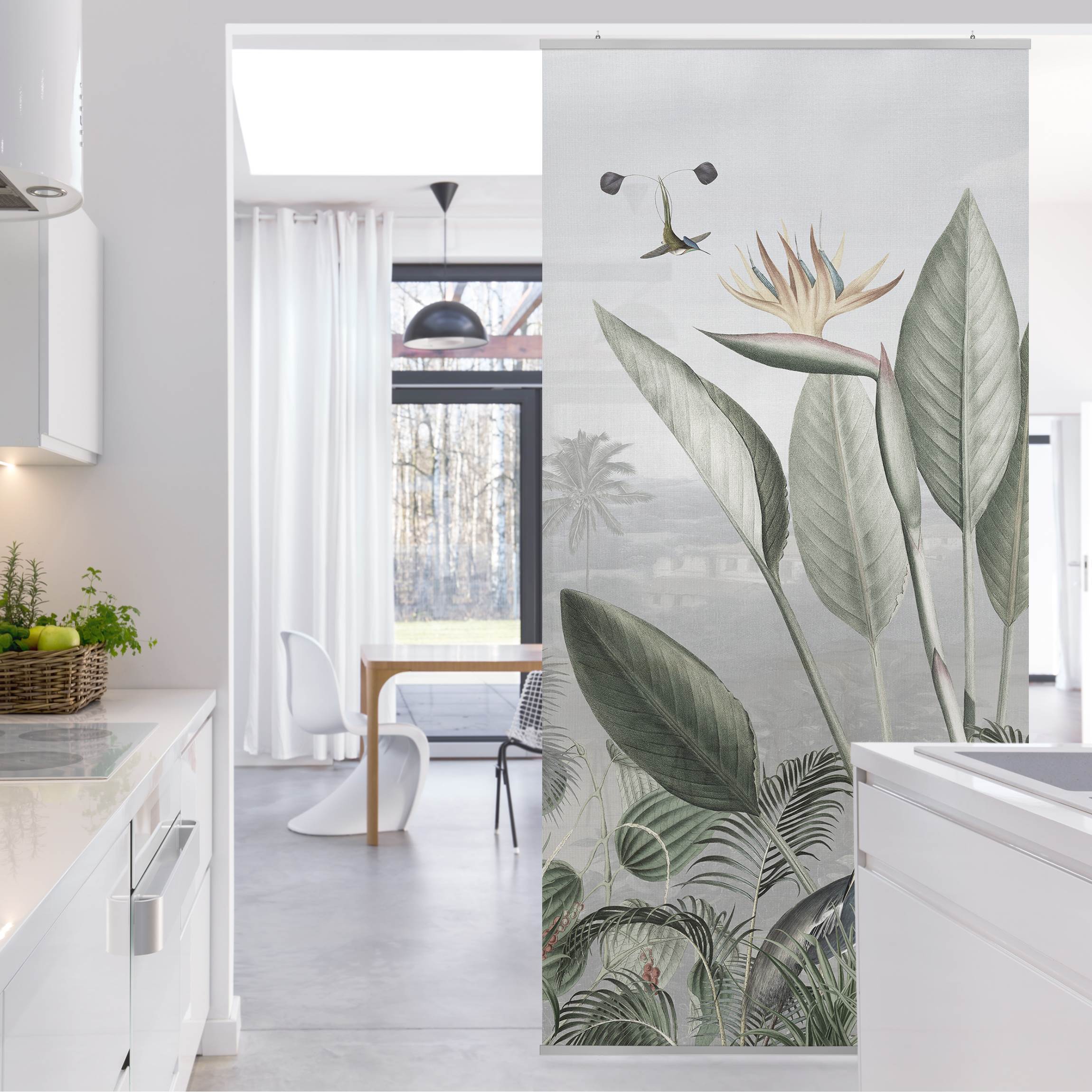 Raumteiler Paradiesvögel im Dschungelpanorama