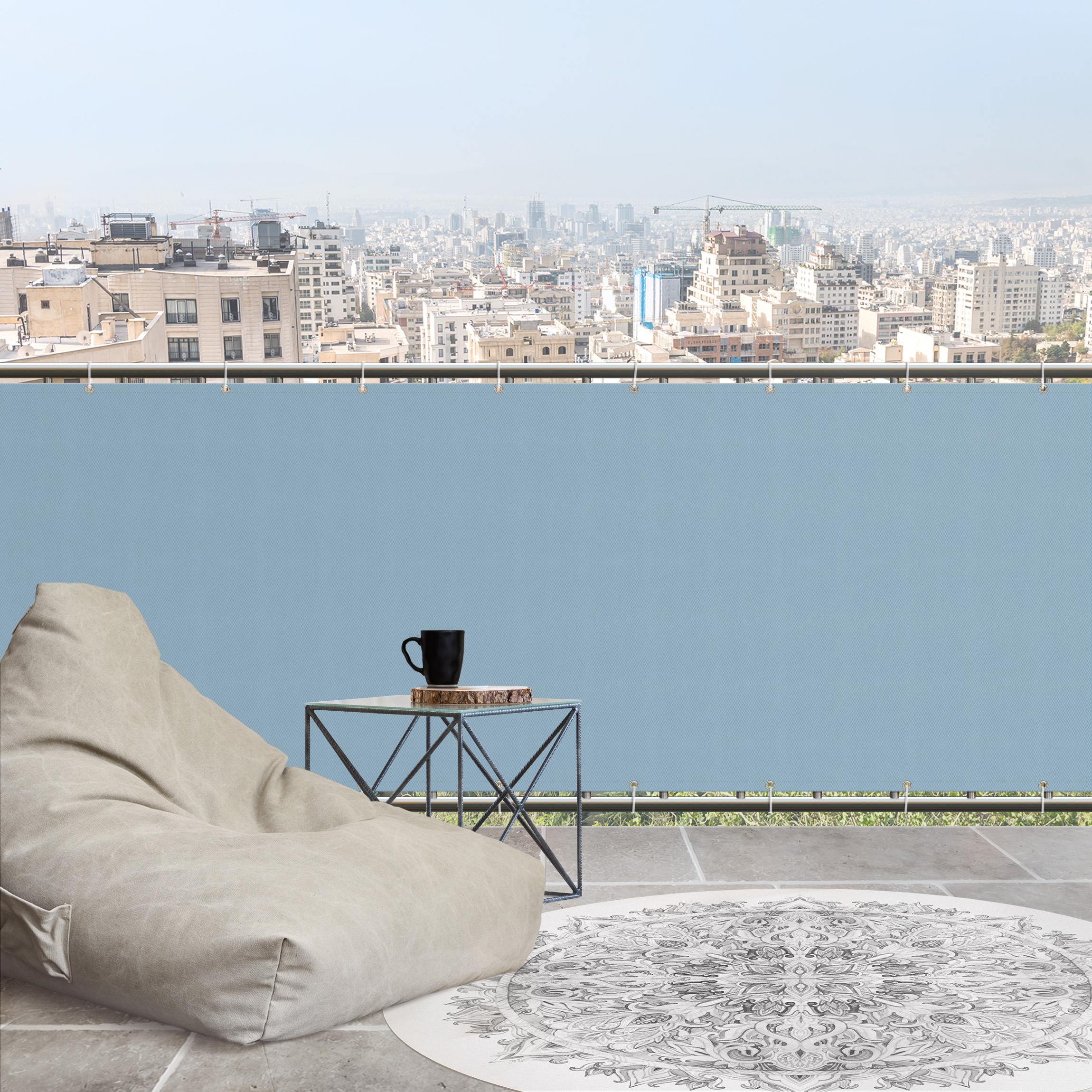 Balkon Sichtschutz Pastell Blau