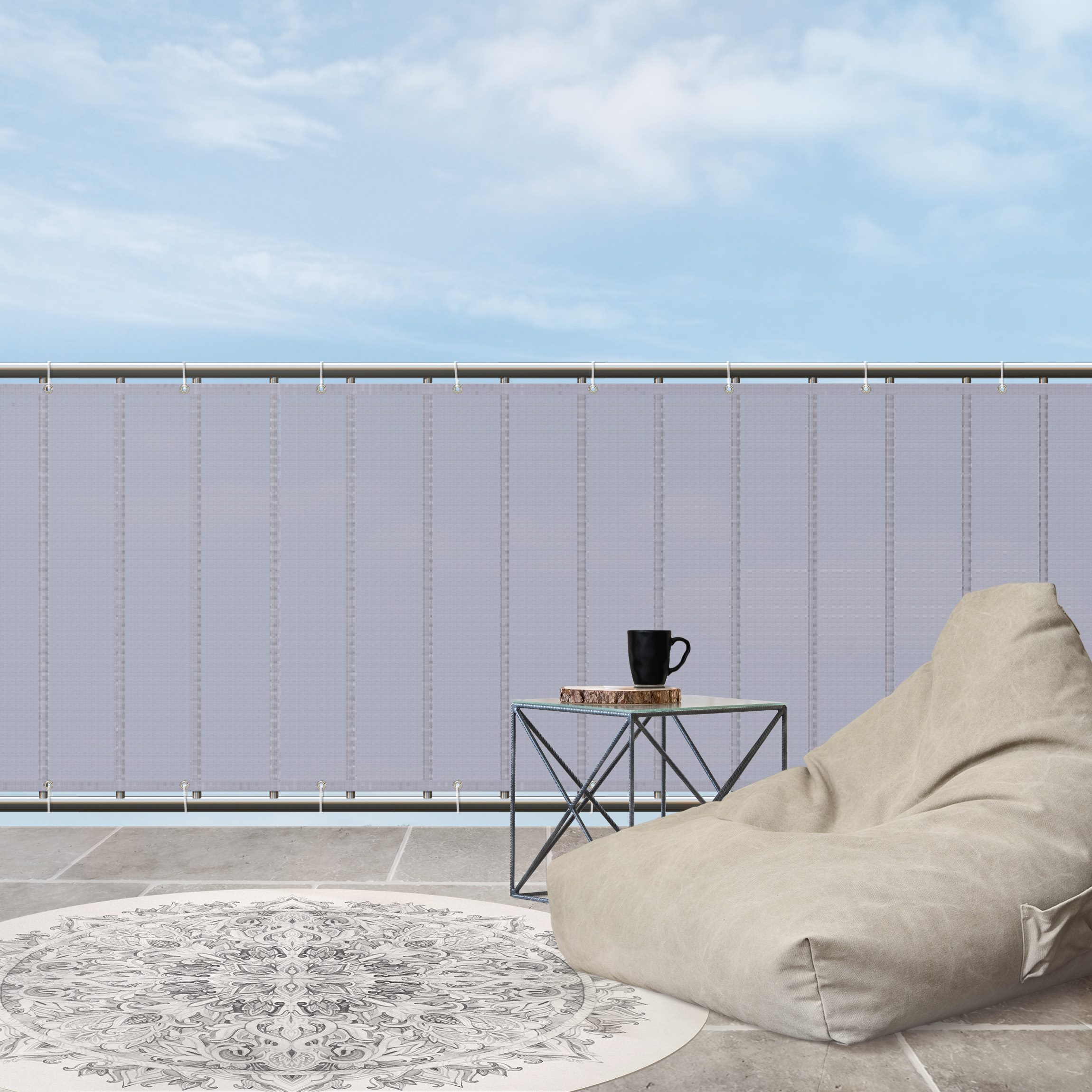 Balkon Sichtschutz Pastell graues Violett