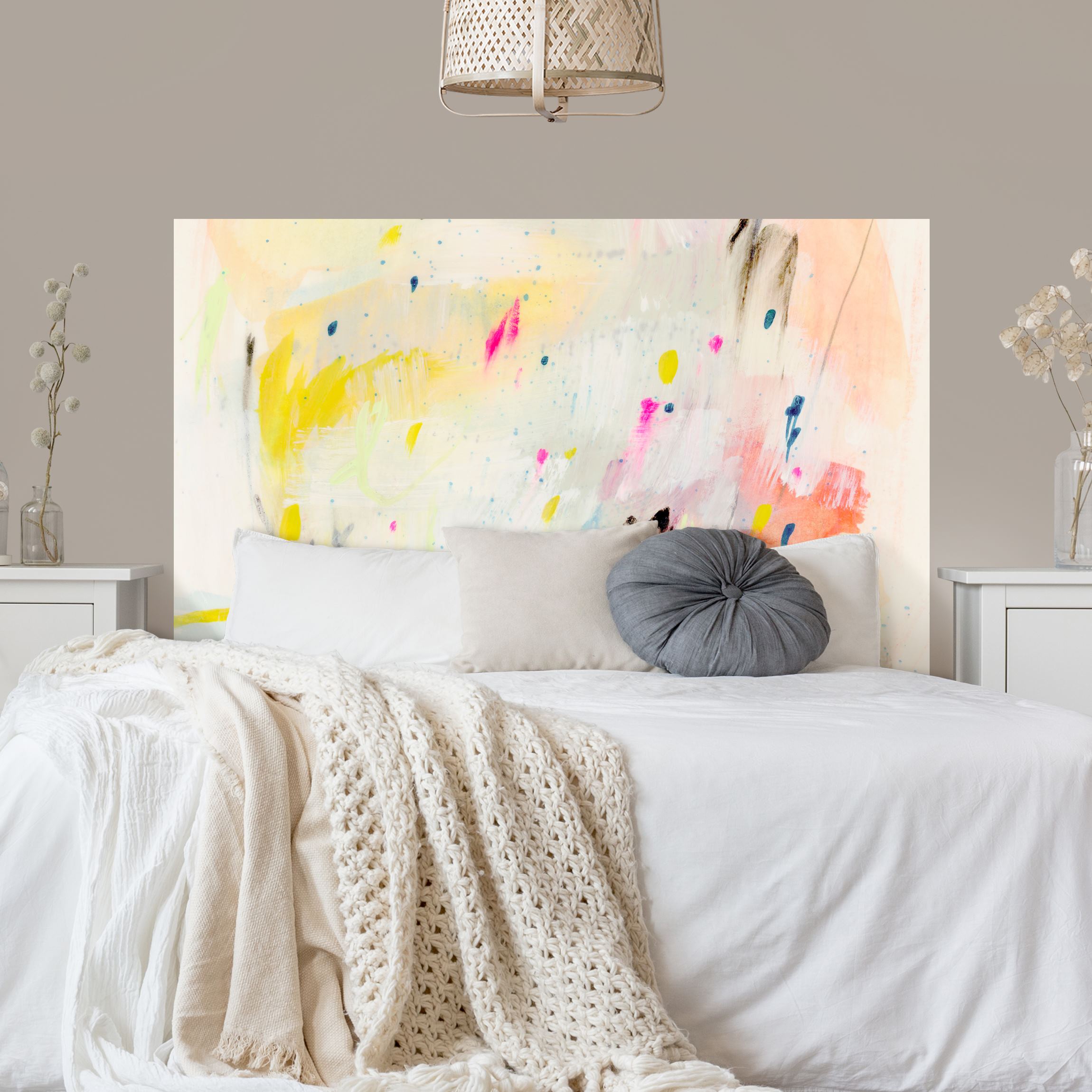 Kopfteil Bett Pastell Konfetti Ausbruch