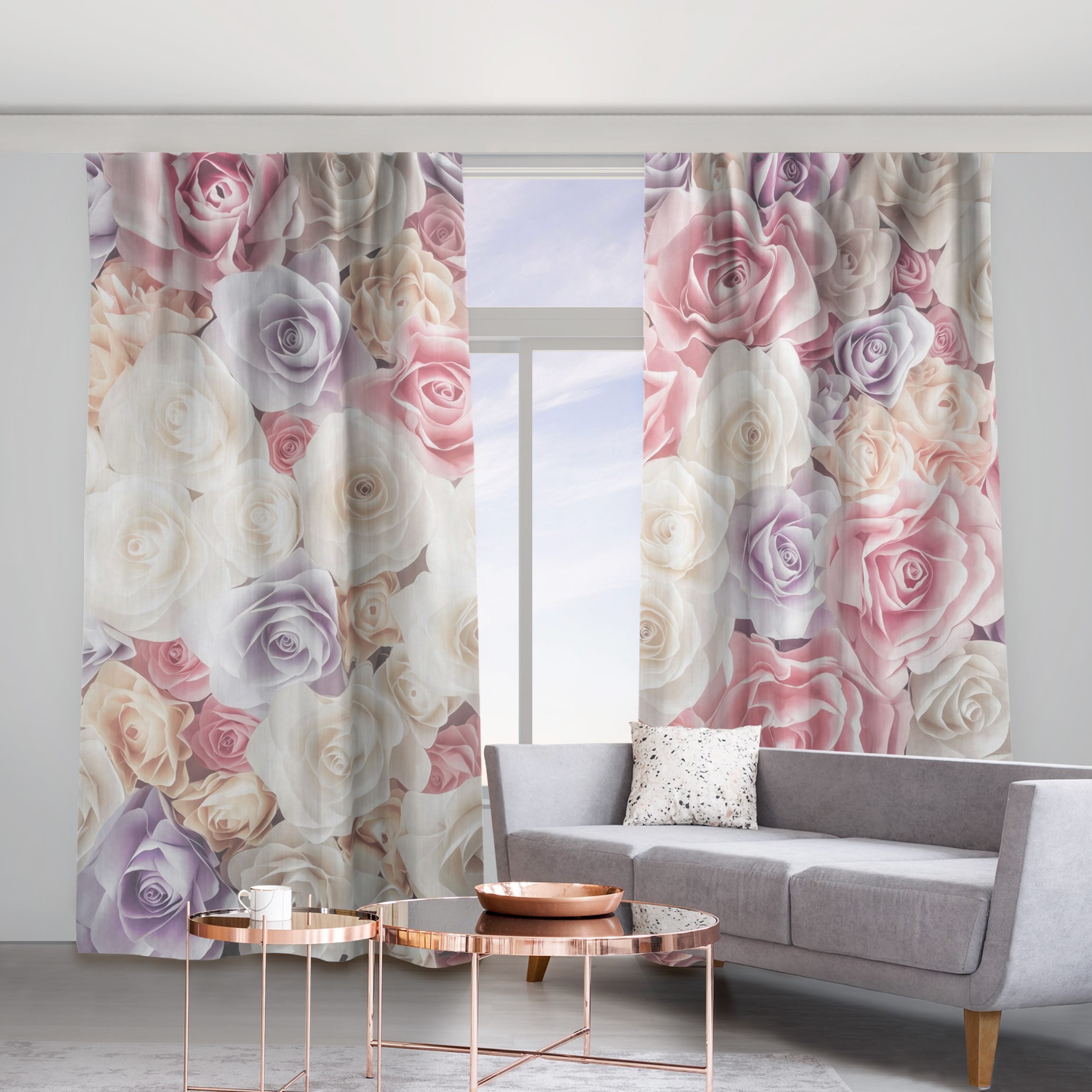 Vorhang Pastell Paper Art Rosen
