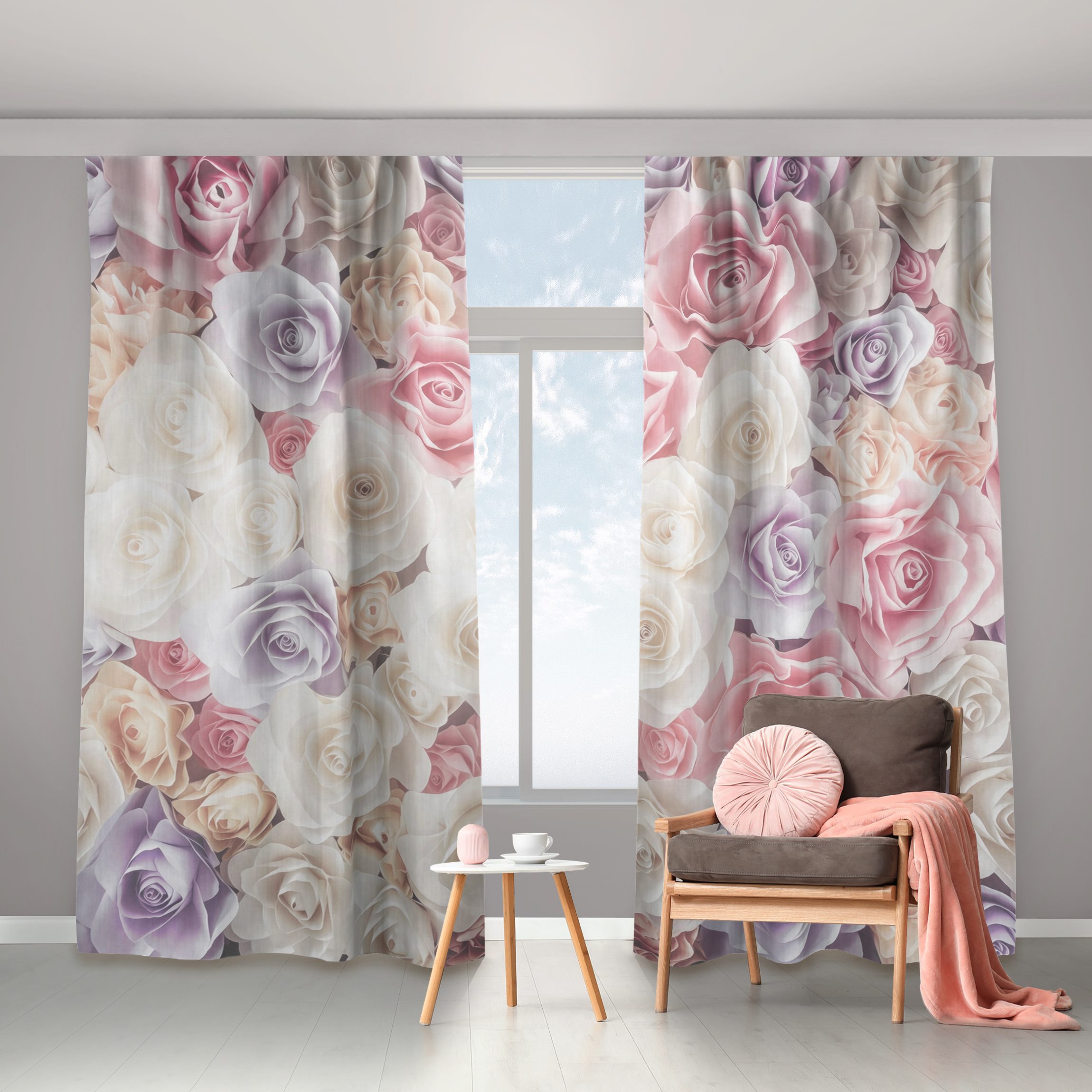 Vorhang Pastell Paper Art Rosen