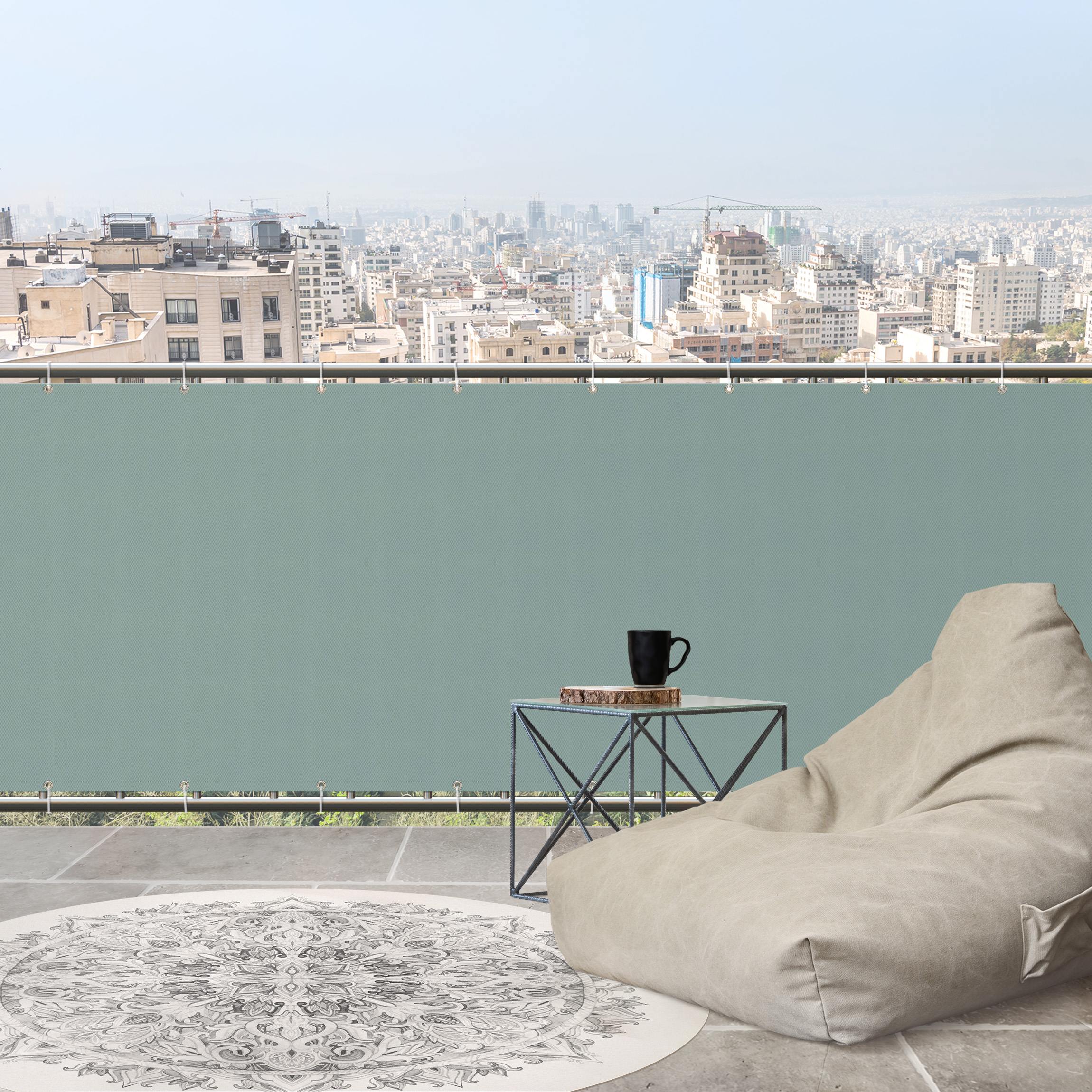 Balkon Sichtschutz Pastell Petrol