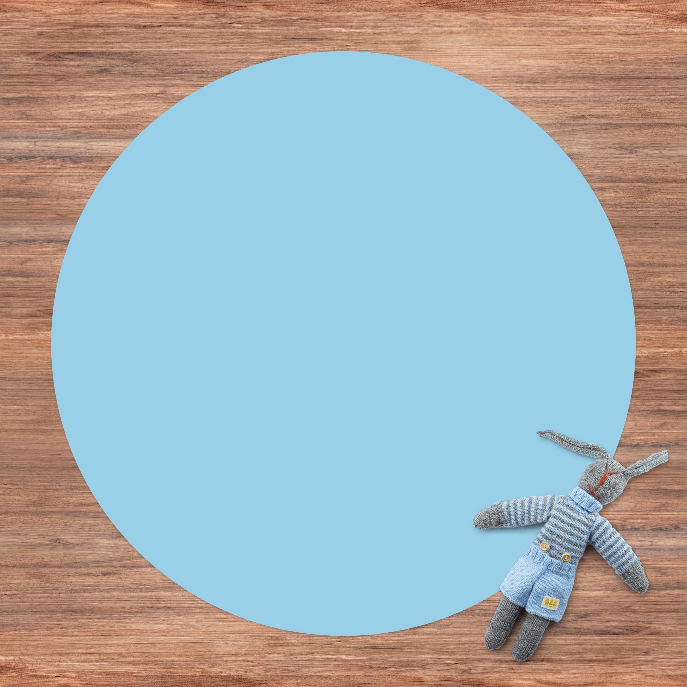 Runder Vinyl-Teppich Pastellblau