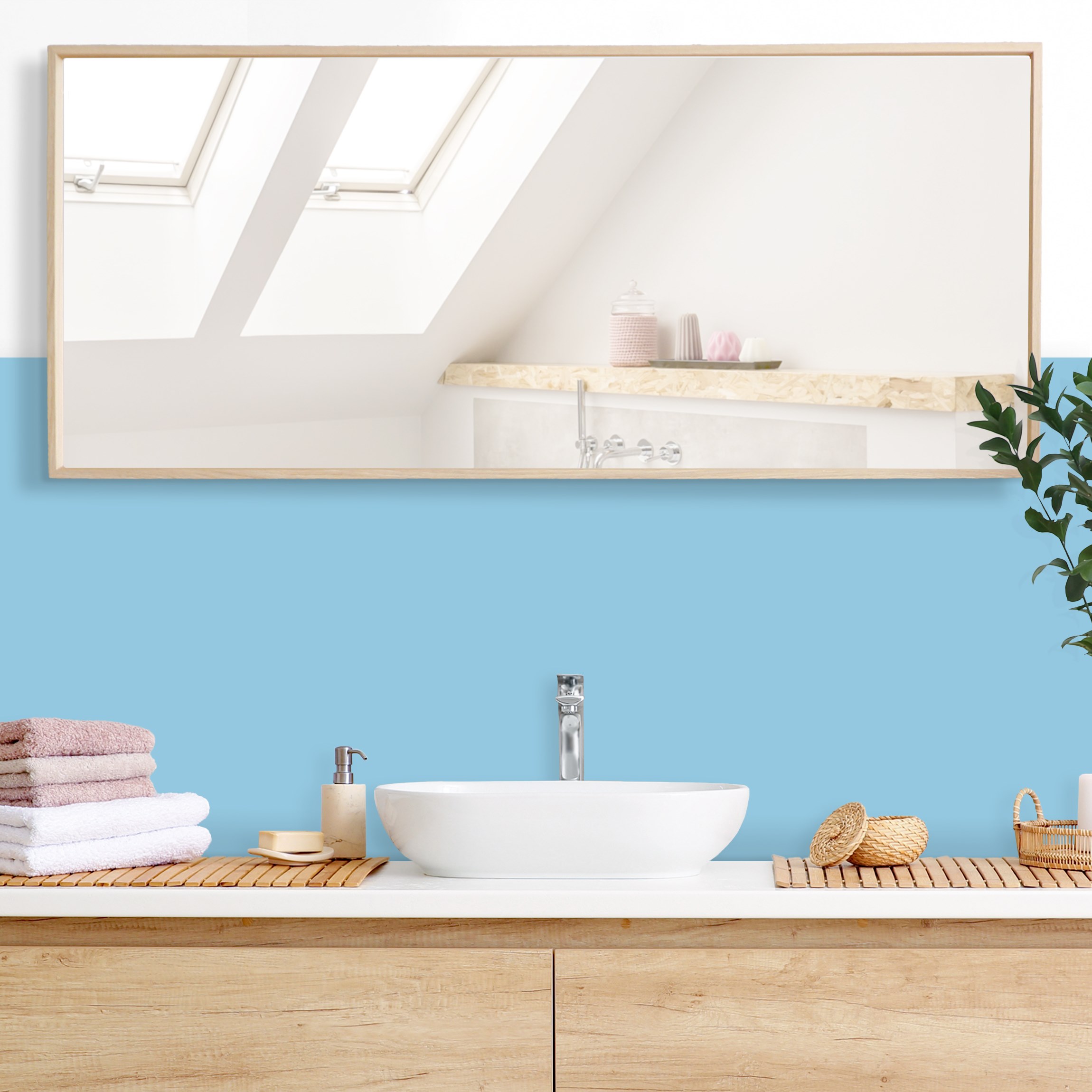 Wandverkleidung Bad Pastellblau
