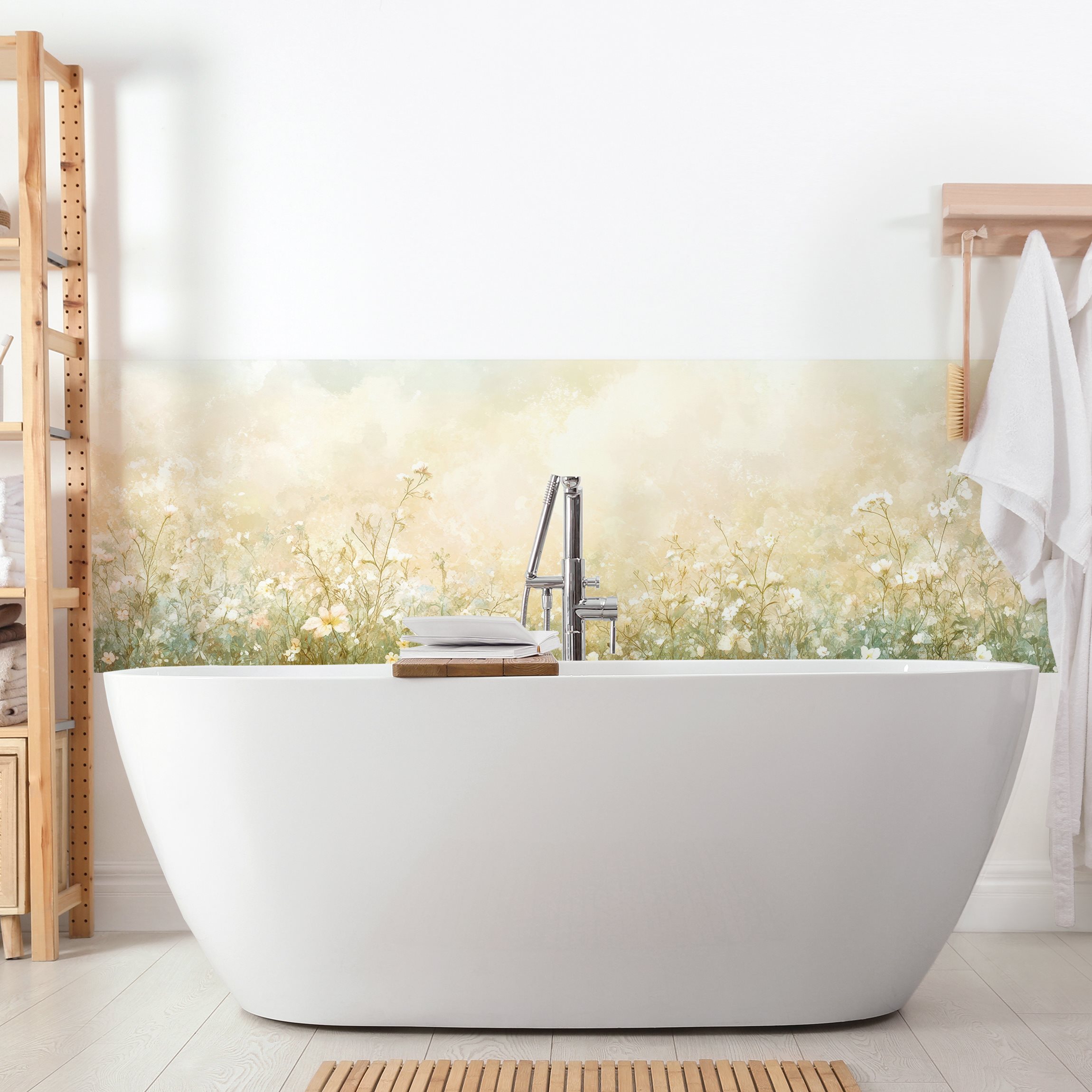 Wandverkleidung Bad Pastellige Traumwiese