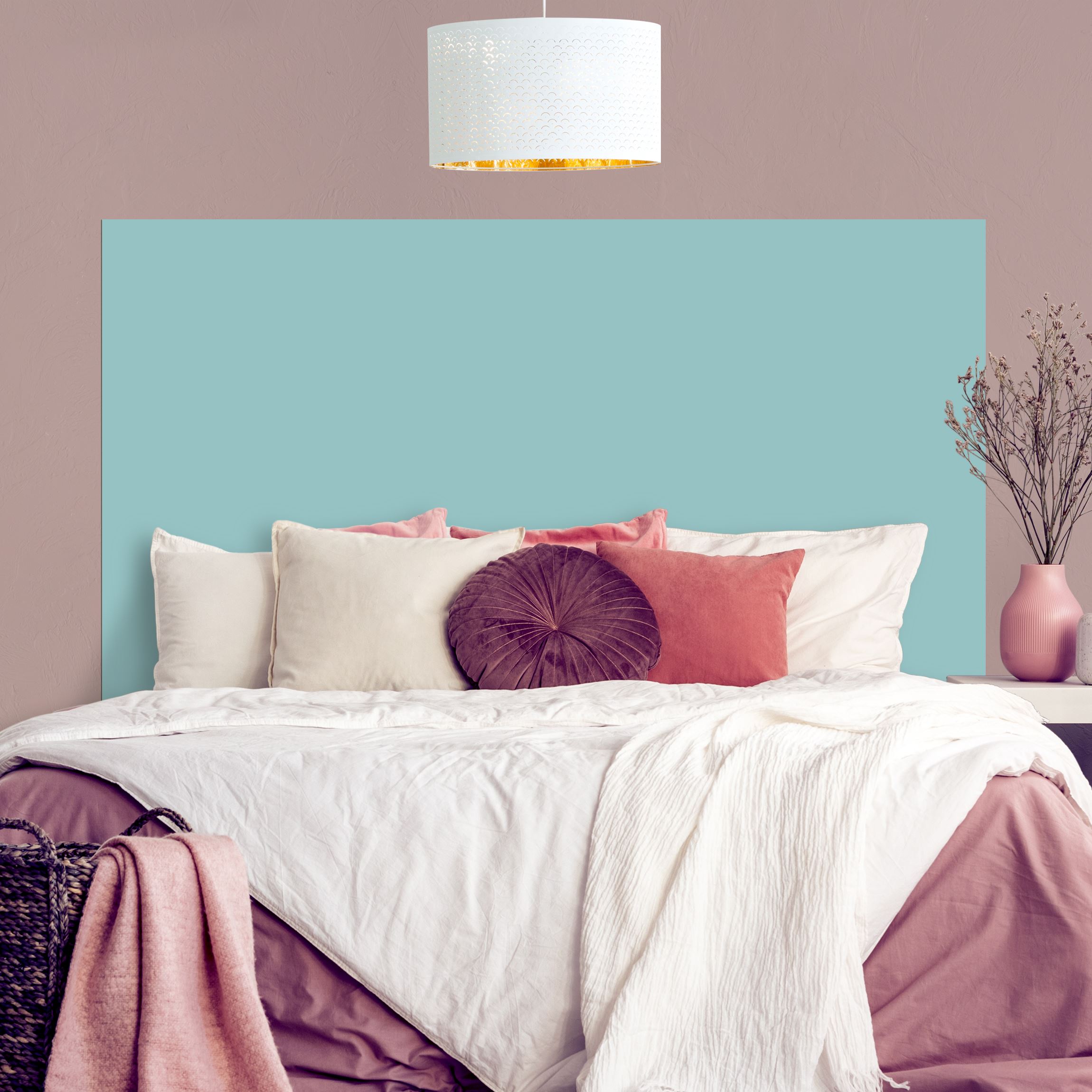 Kopfteil Bett Pastelltürkis