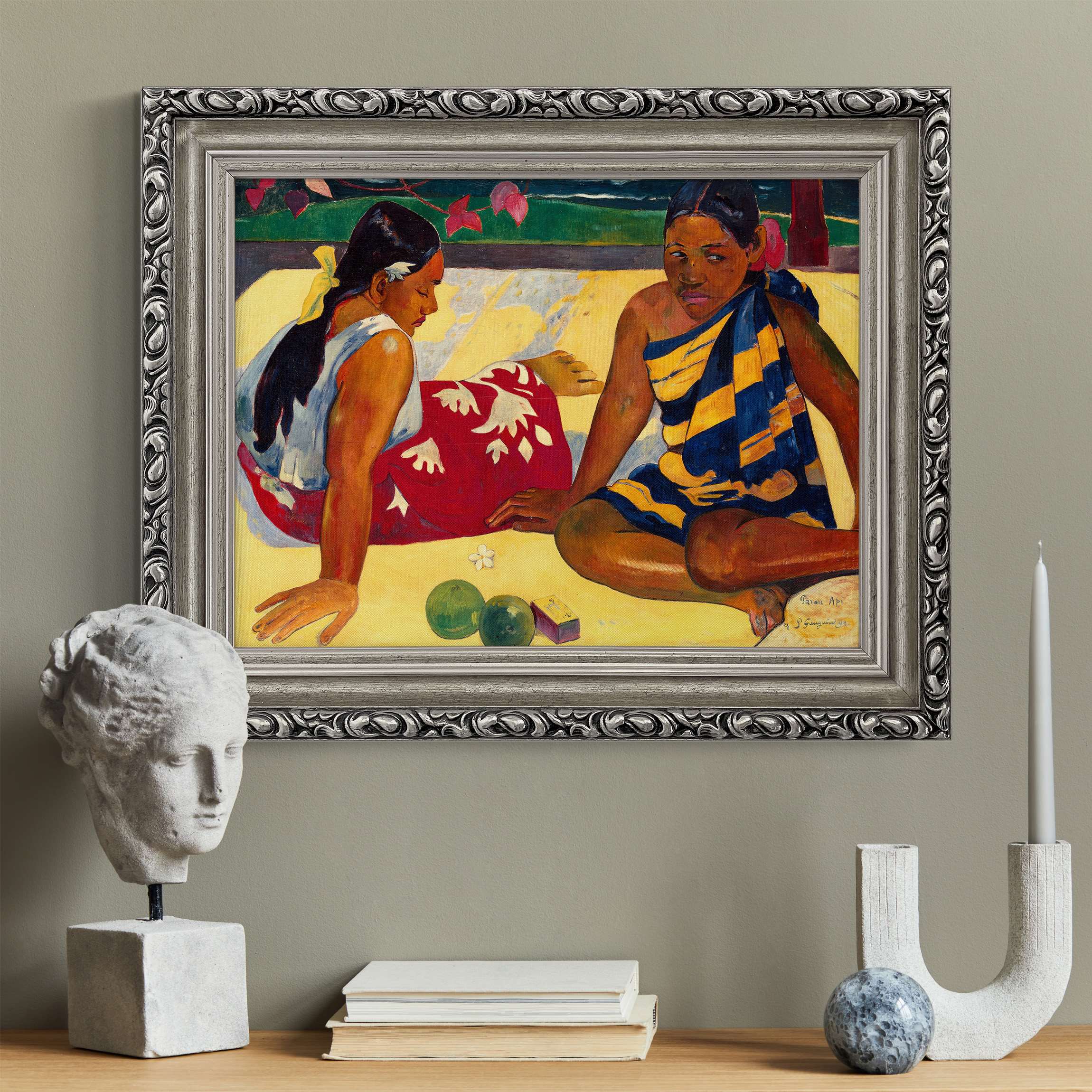 Leinwandbild in Barockrahmen Paul Gauguin - Frauen von Tahiti