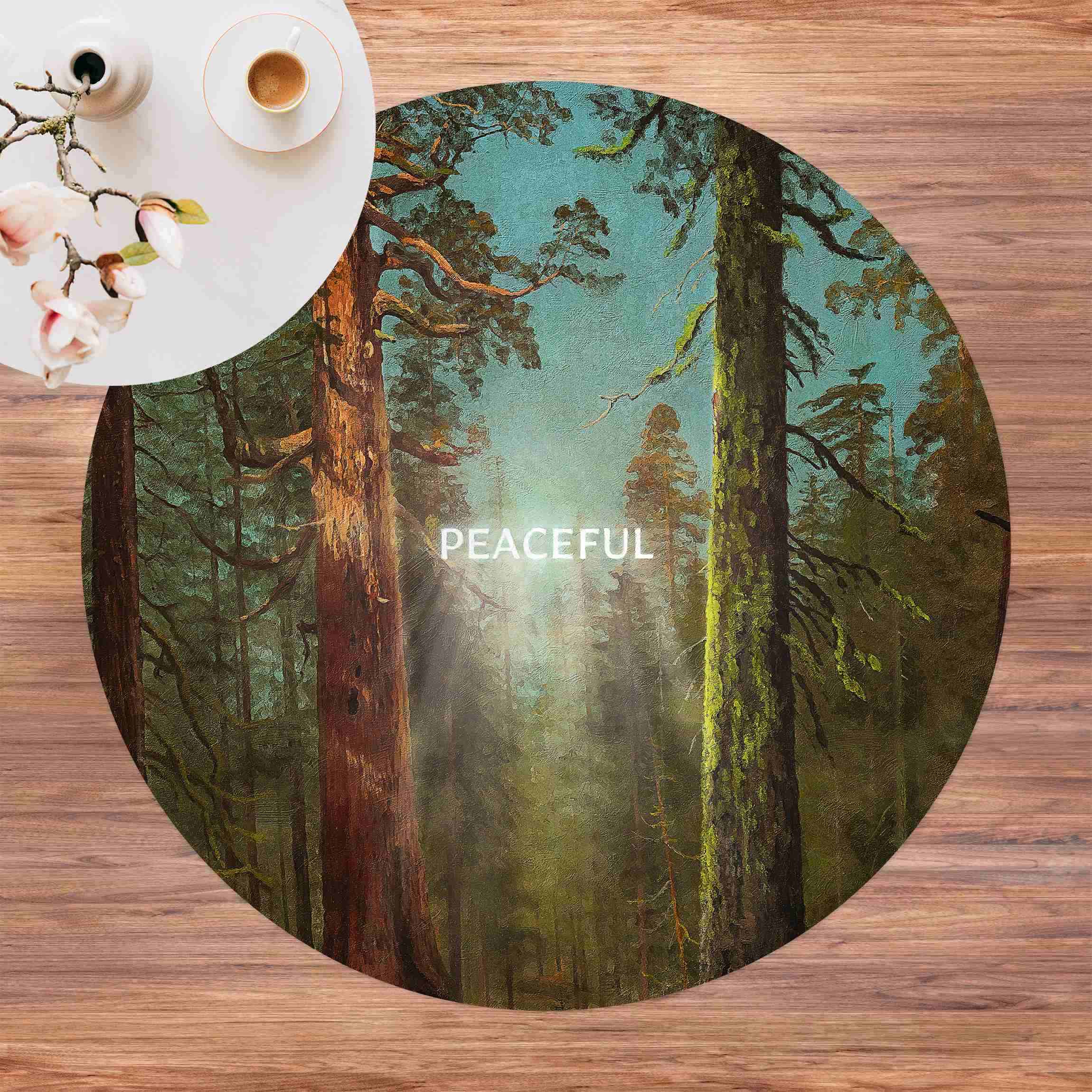 Runder Vinyl-Teppich Peaceful
