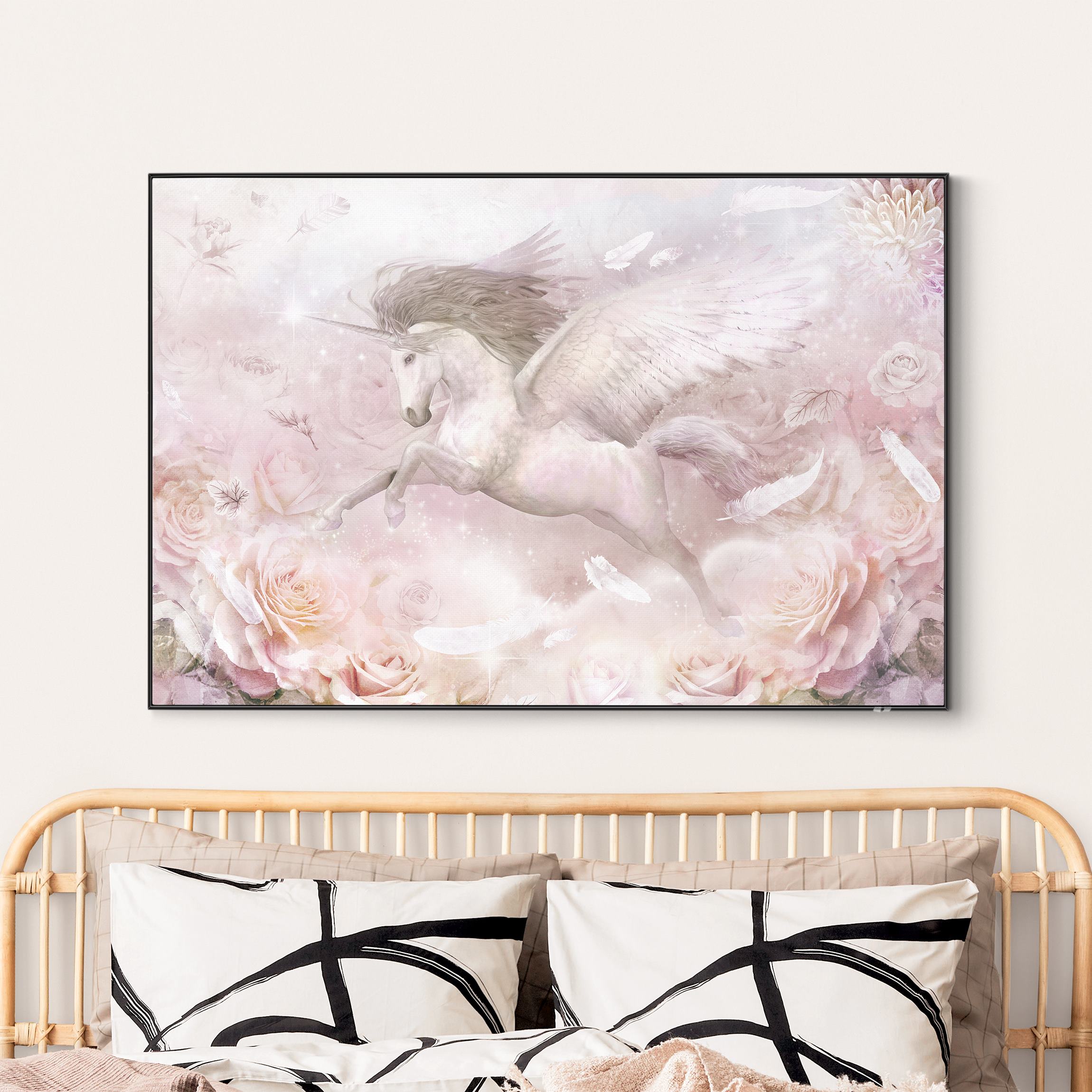 Wechselbild Pegasus Einhorn mit Rosen
