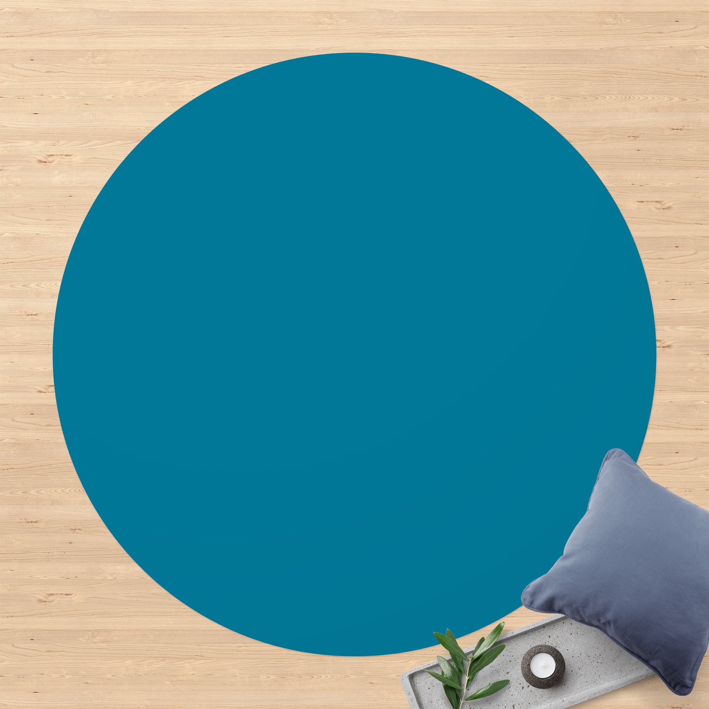 Runder Vinyl-Teppich Petrol