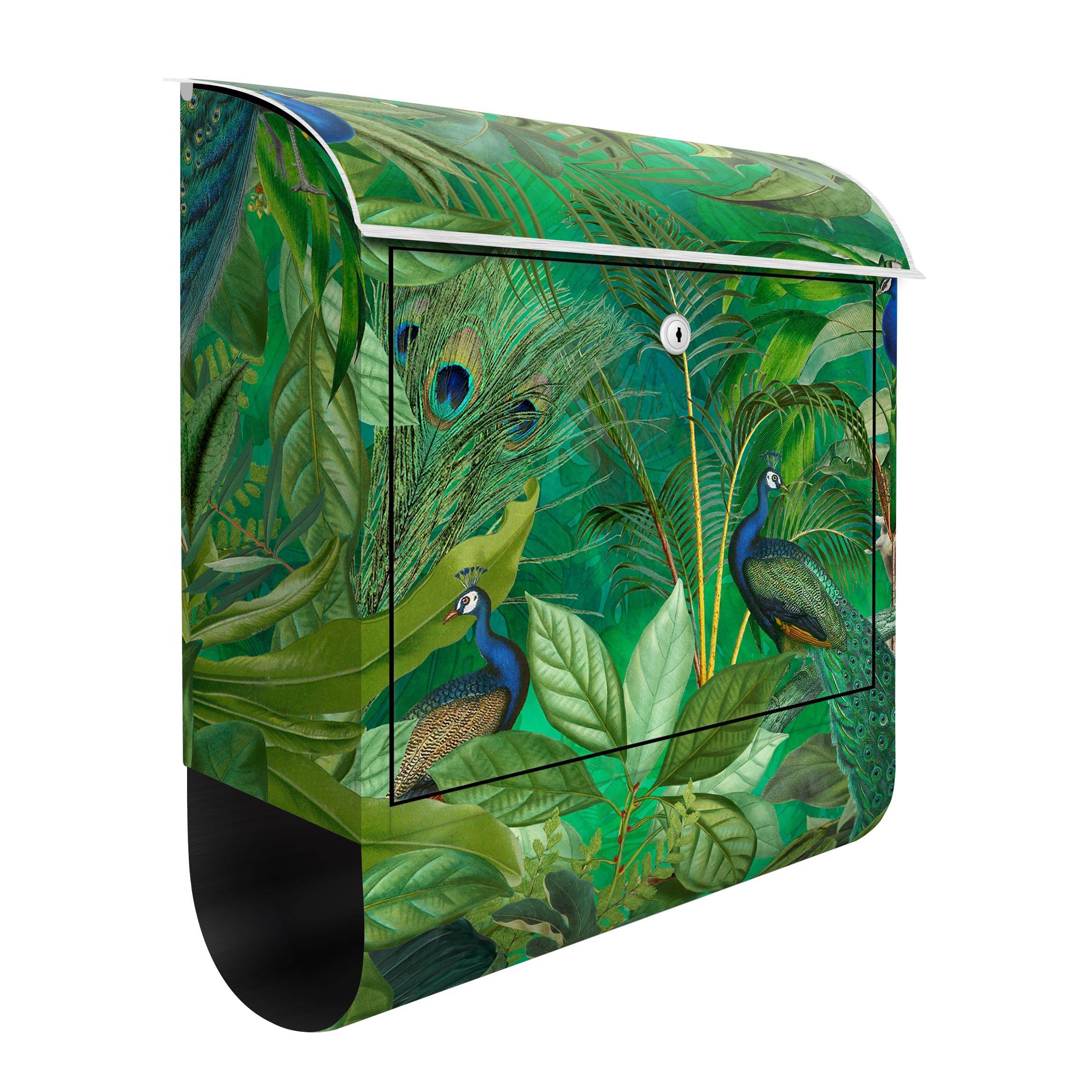 Briefkasten Pfauen im Dschungel