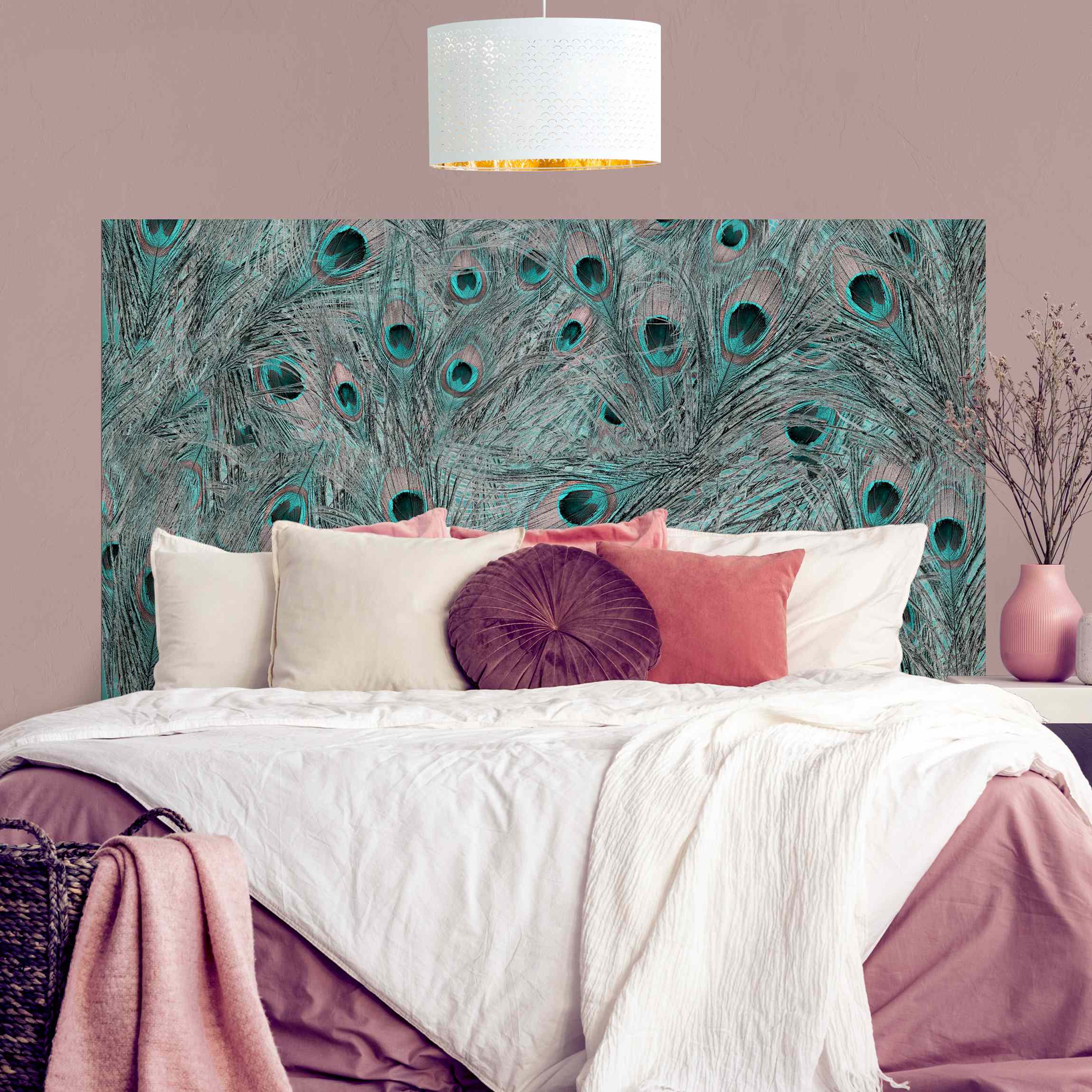 Kopfteil Bett Pfauenfedern
