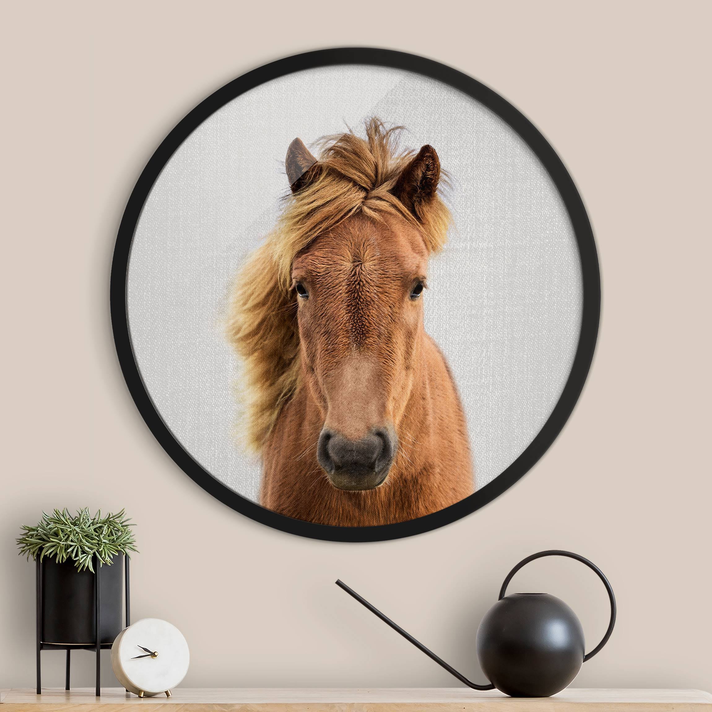 Rundes Gerahmtes Bild Pferd Pauline