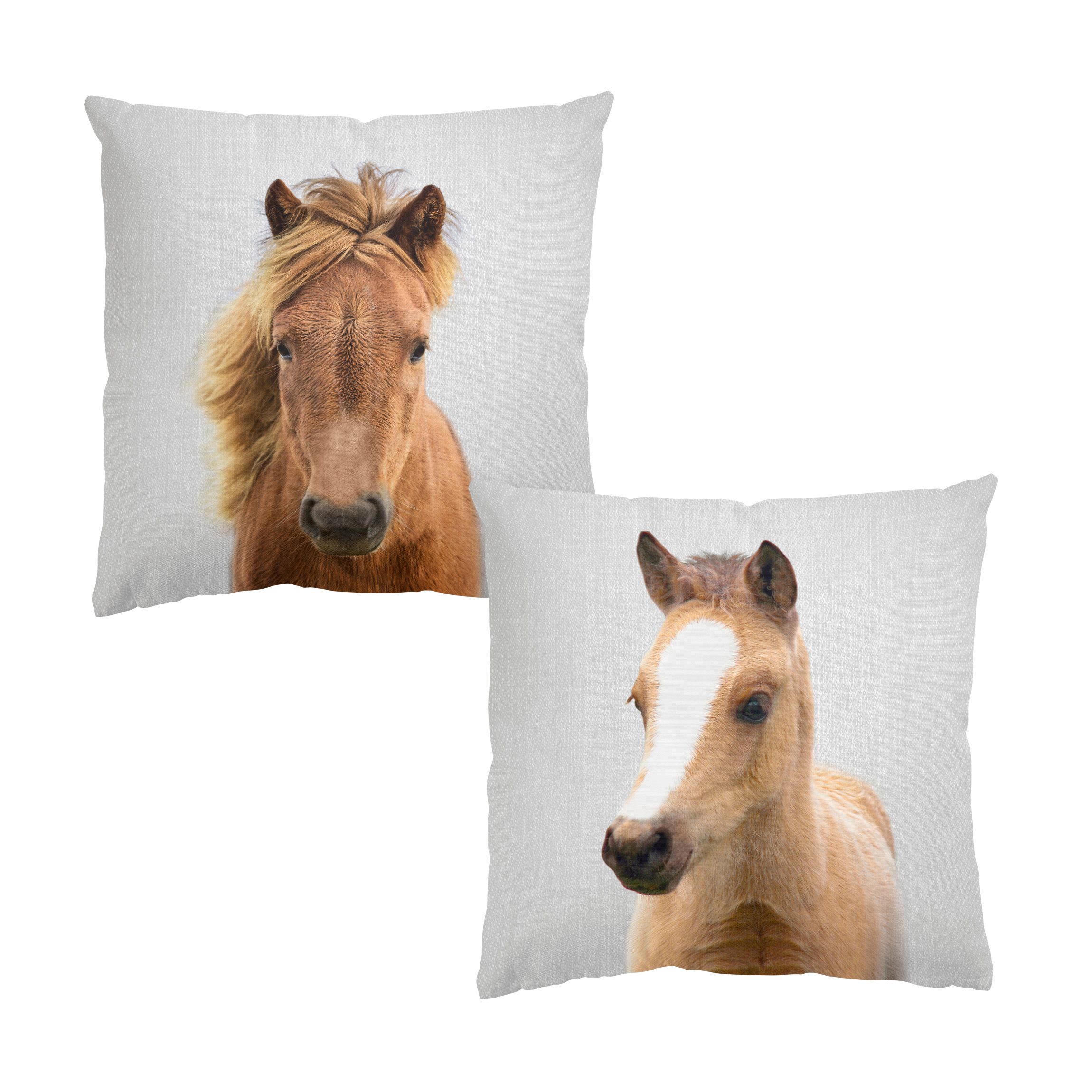Dekokissen 2er Set Pferde Duo