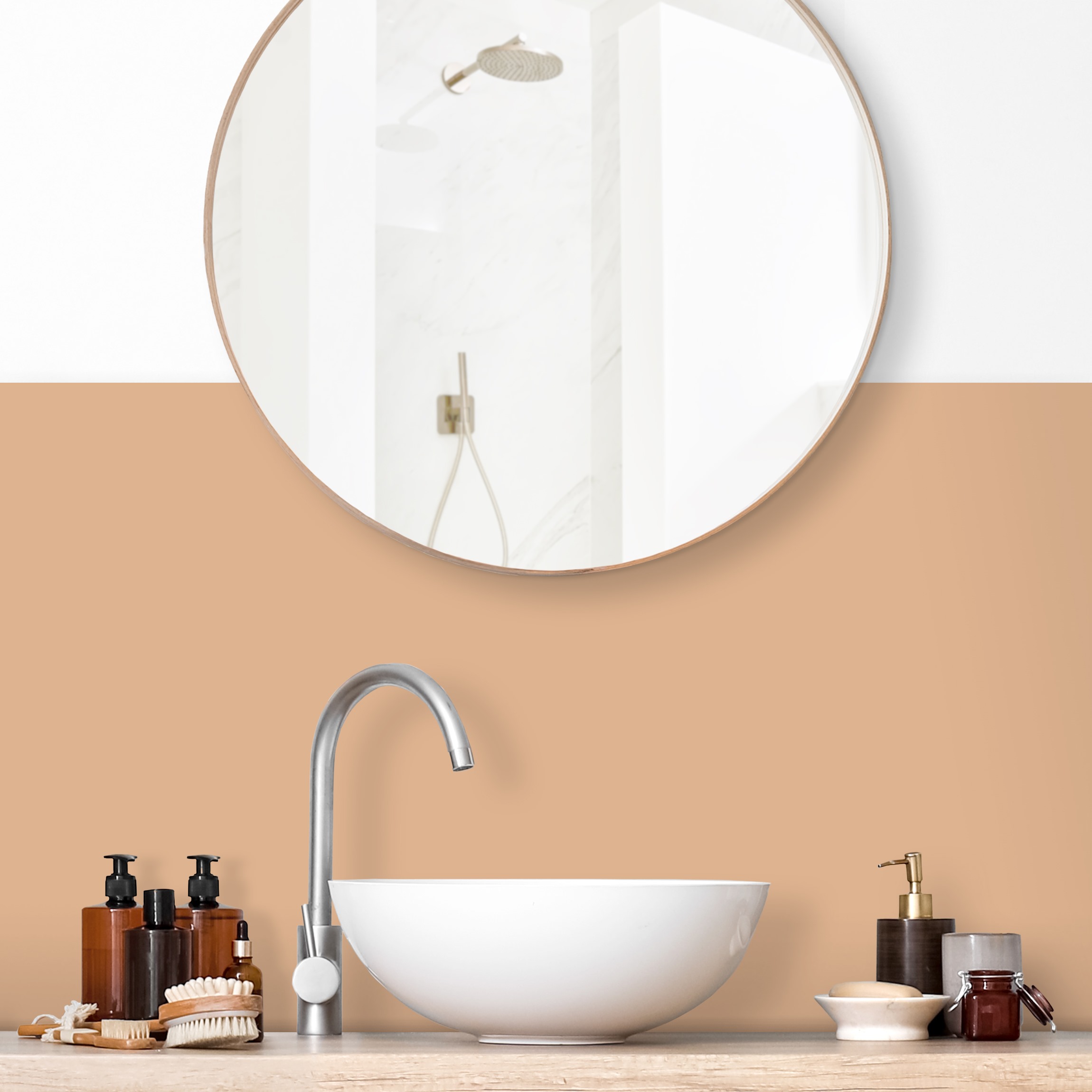 Wandverkleidung Bad Pfirsich