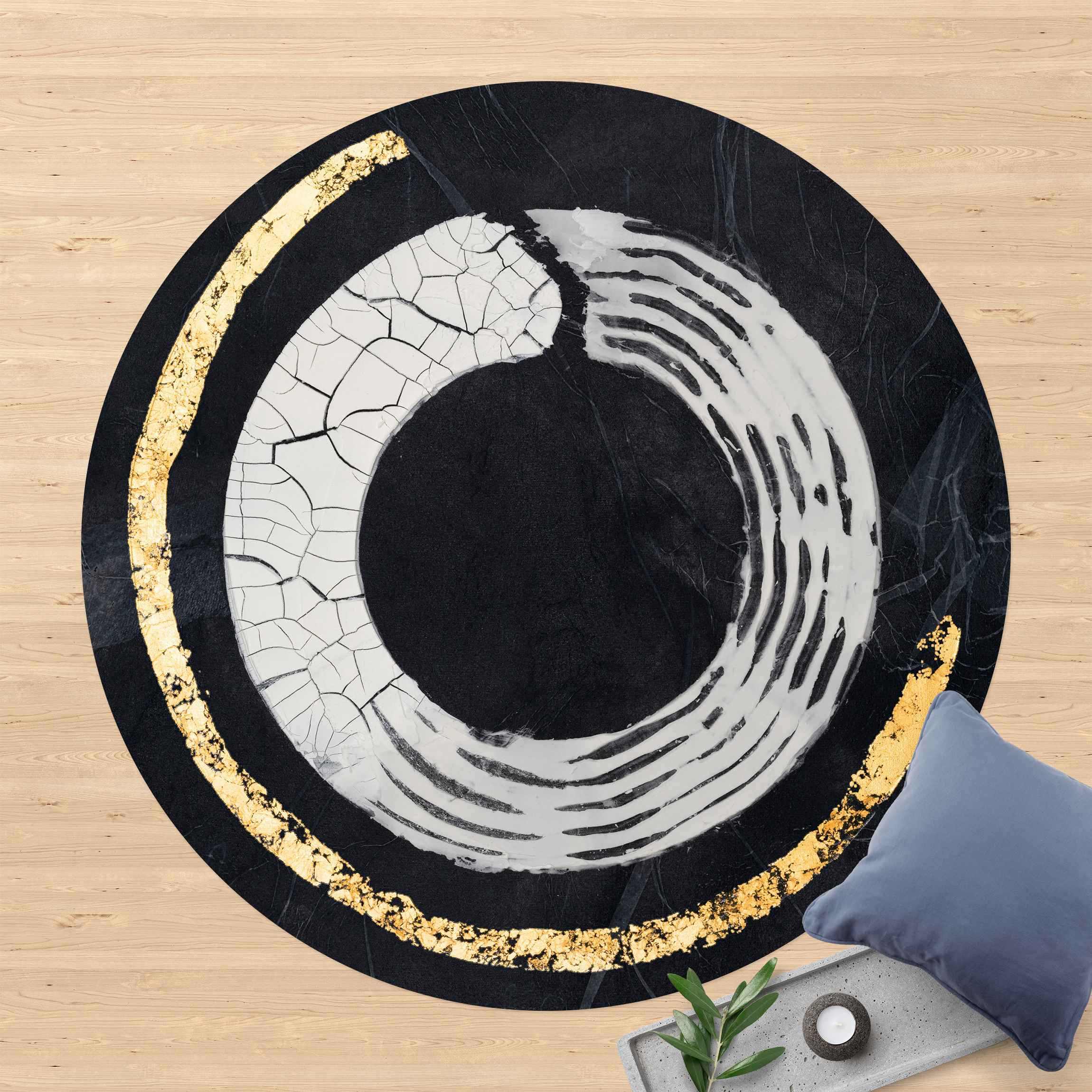 Runder Vinyl-Teppich Phylum Gold