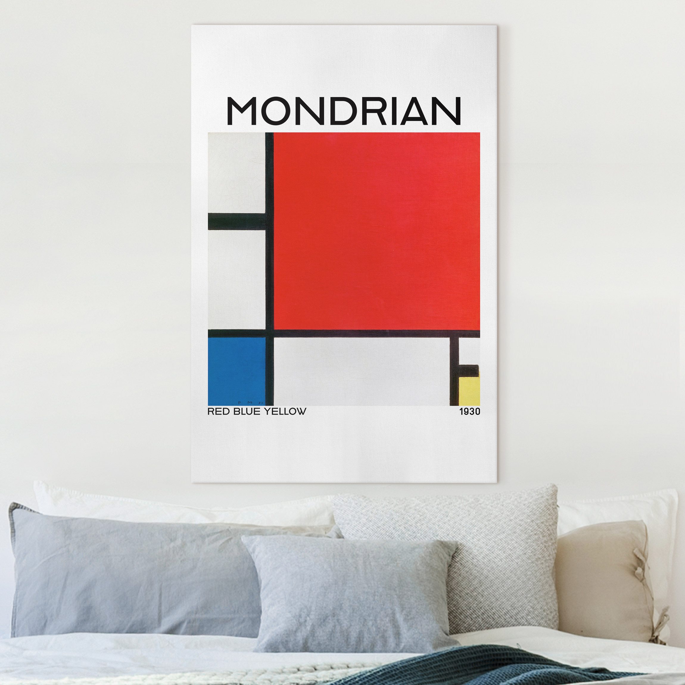 Leinwandbild Piet Mondrian - Red Blue Yellow