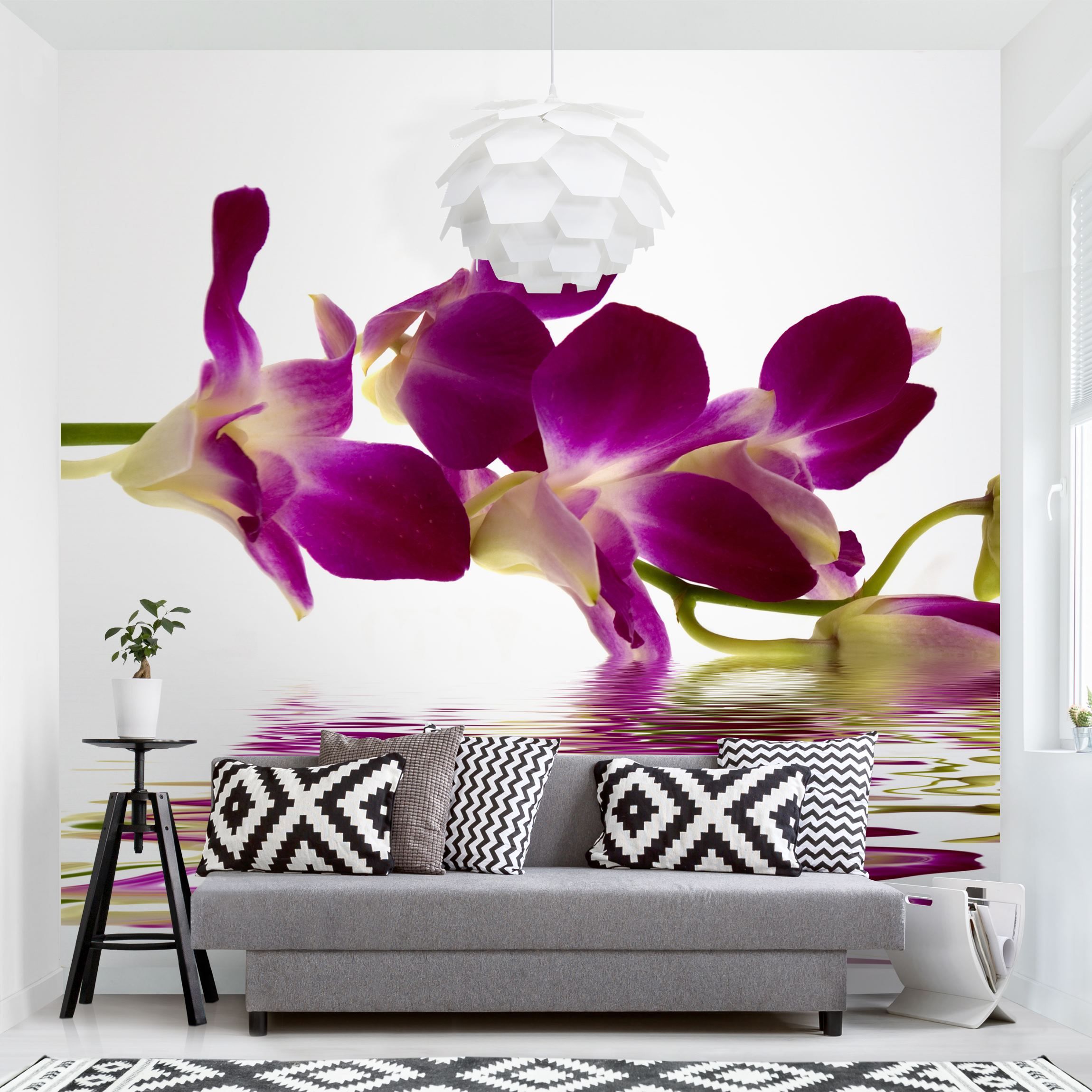Fototapete Blumen Pink Orchid Waters