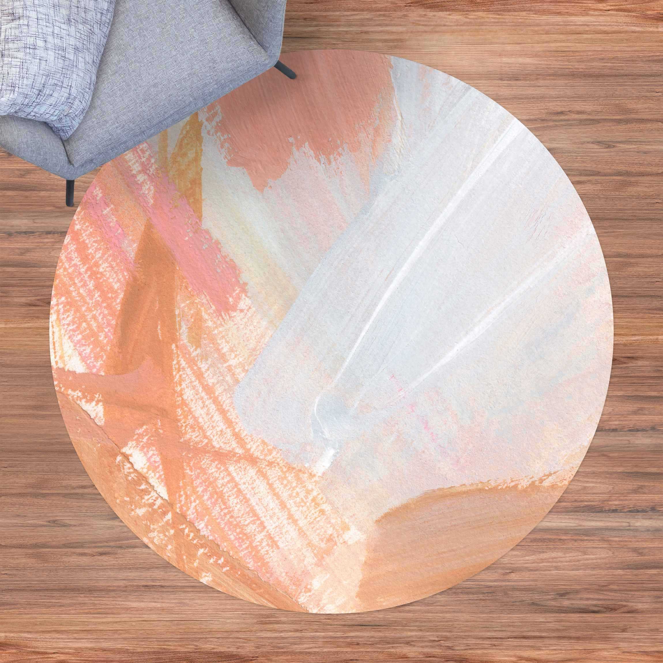 Runder Vinyl-Teppich Pink und Vanille I