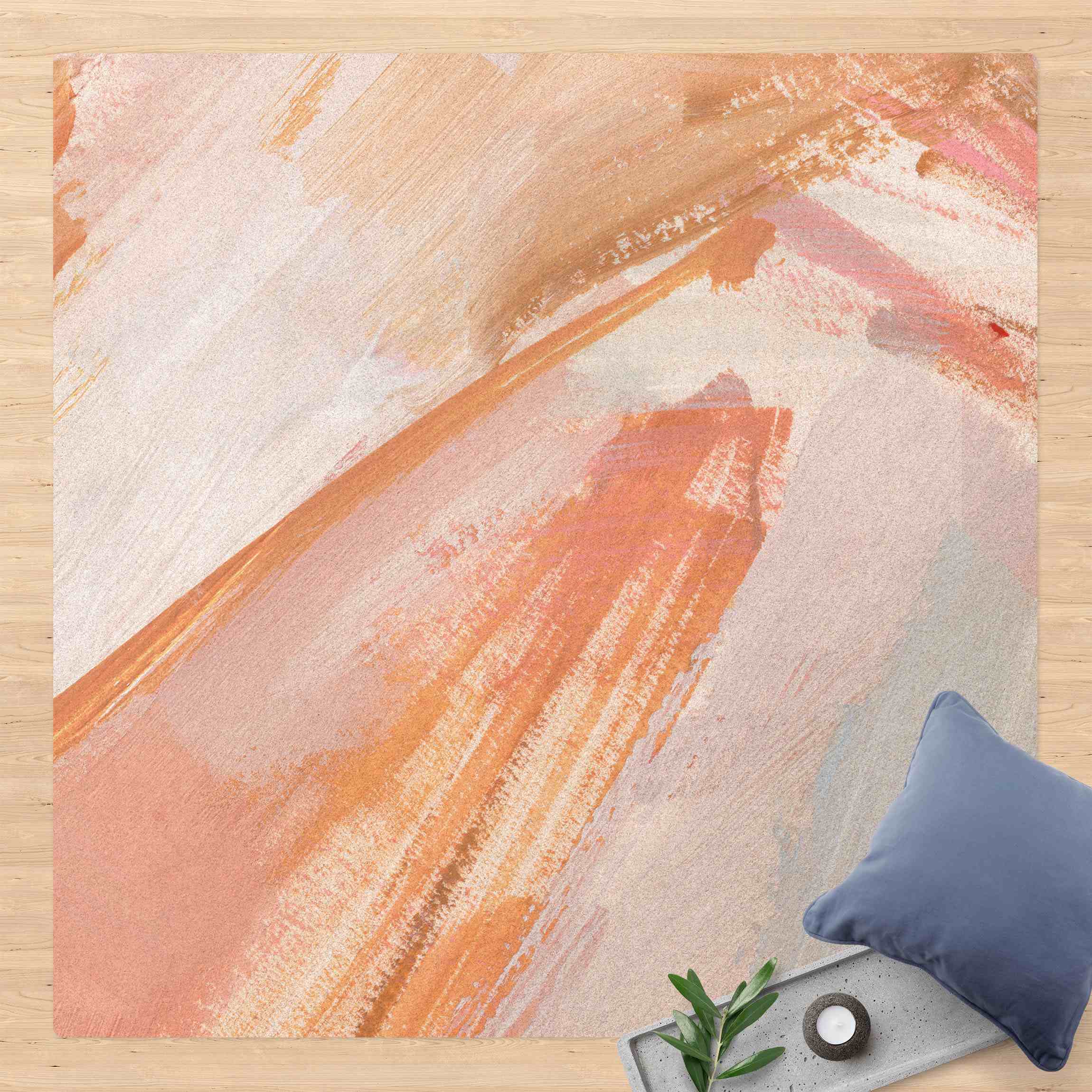 Kork-Teppich Pink und Vanille II