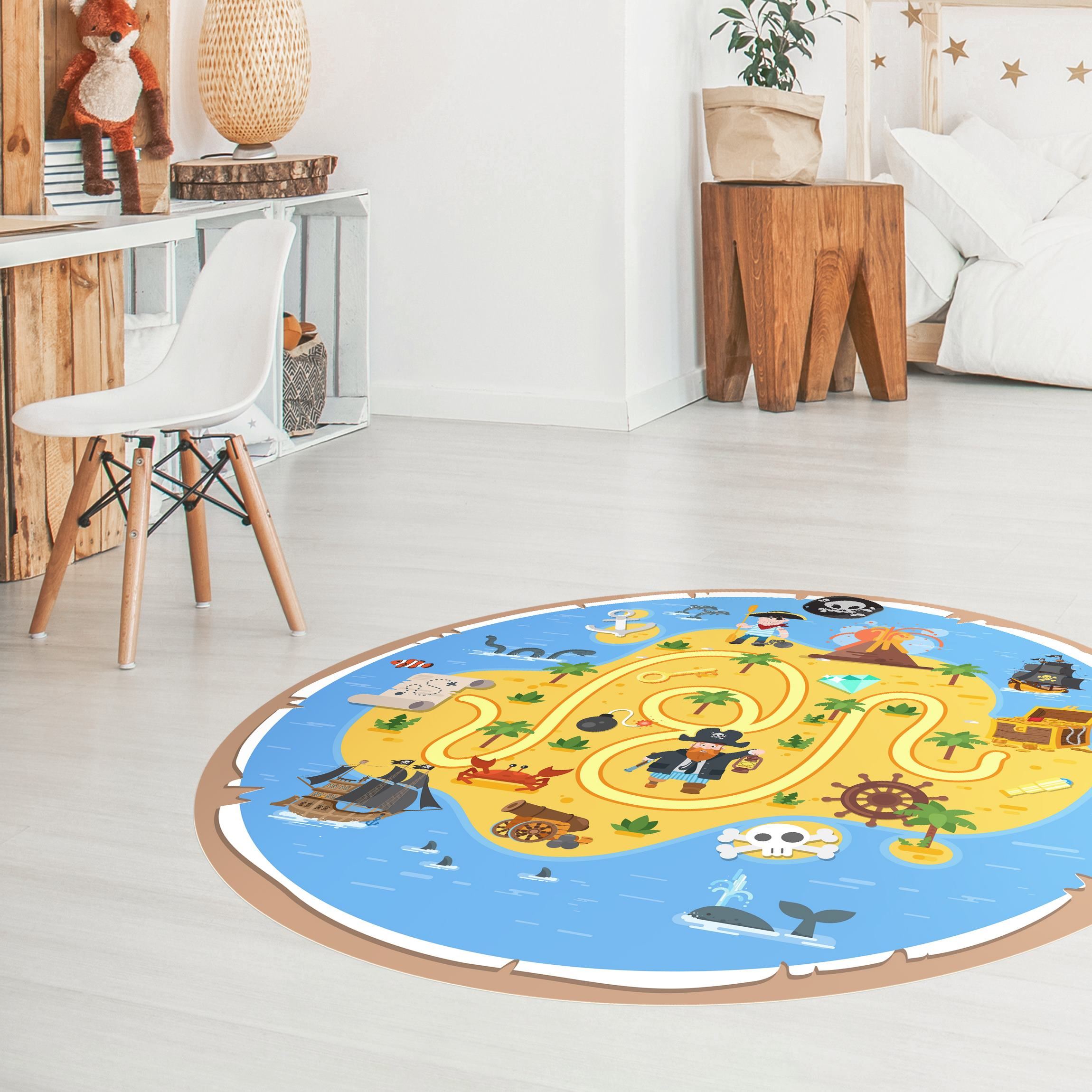 Runder Vinyl-Teppich Piraten - Auf der Suche nach dem Schatz