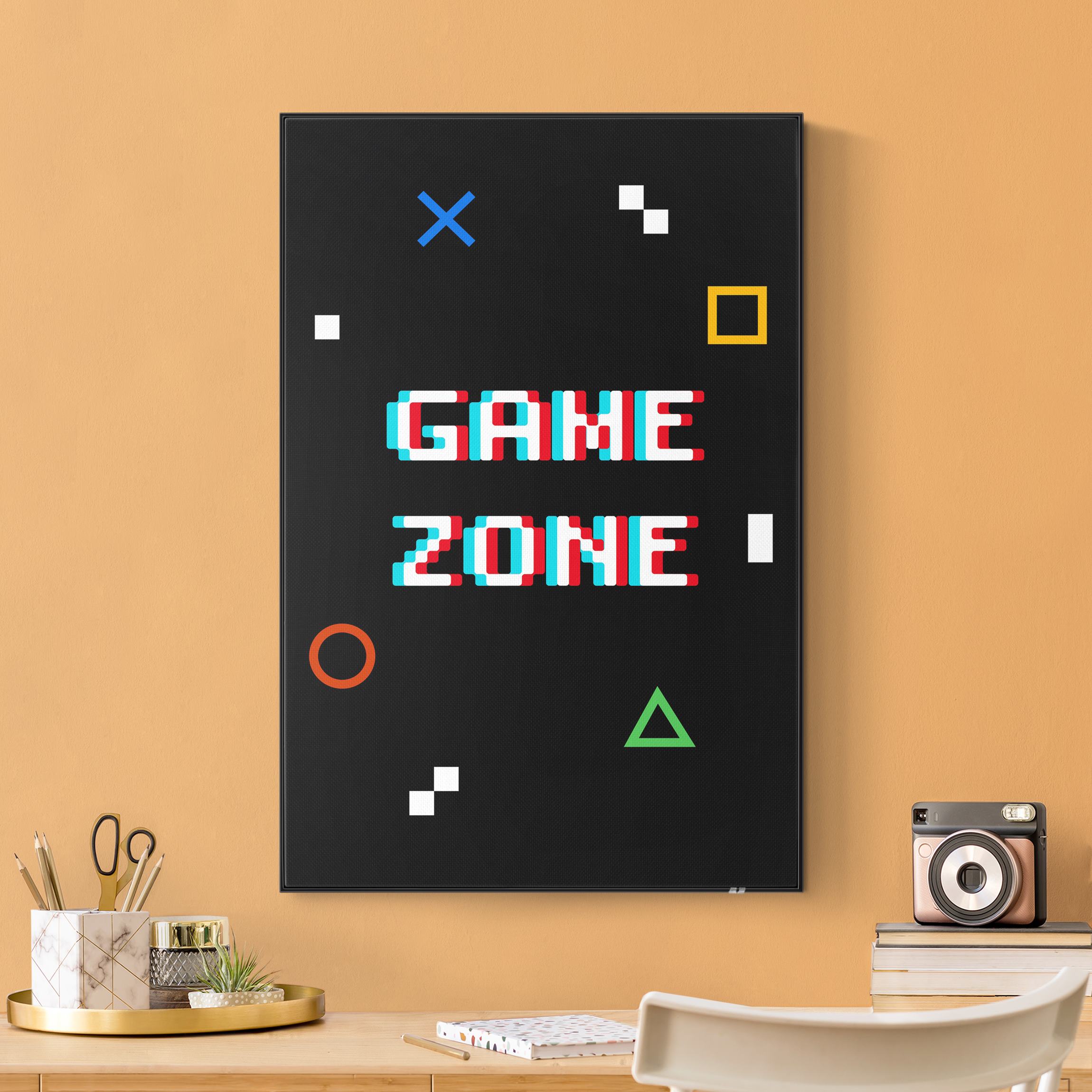 Akustik-Wechselbild Pixel Spruch Game Zone