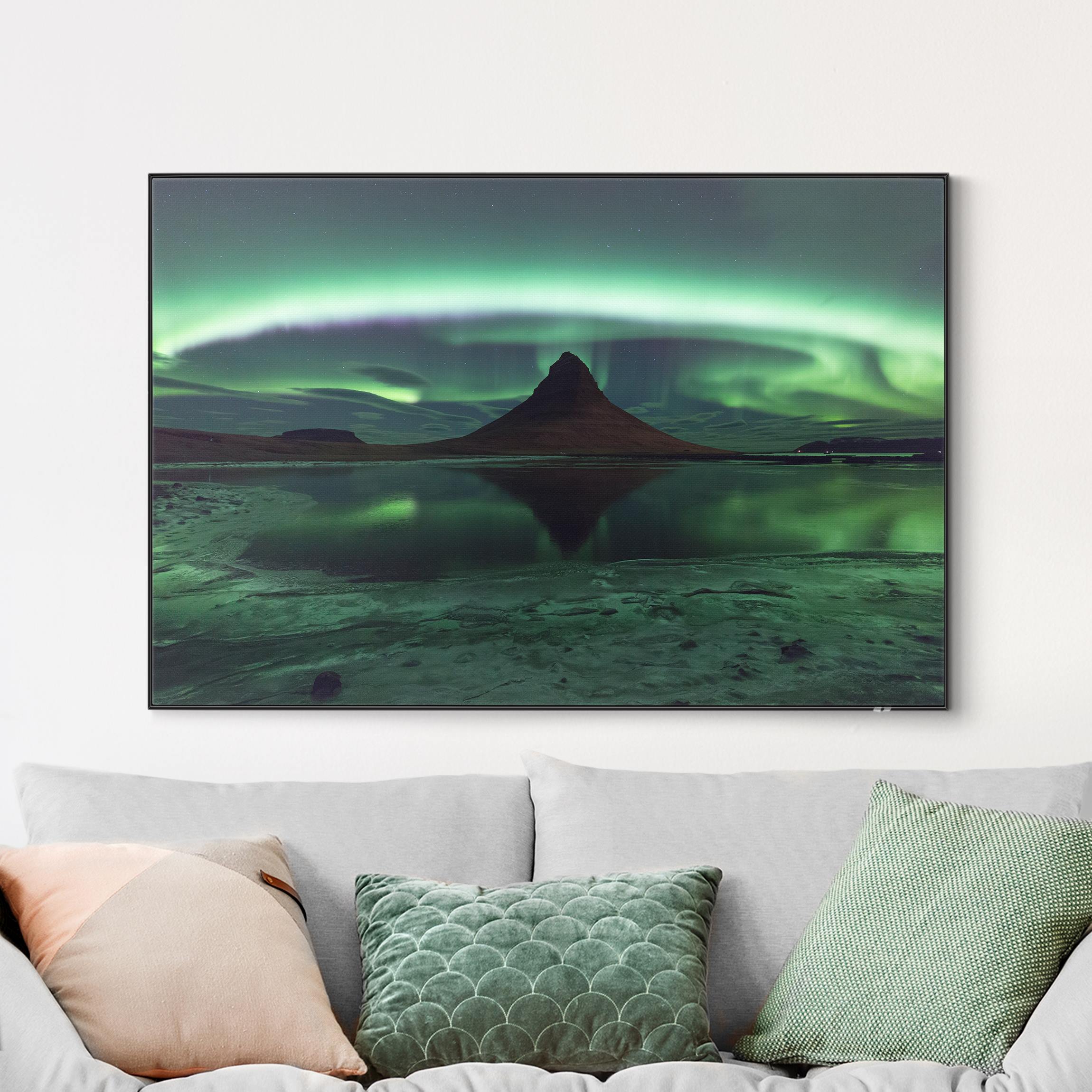 Wechselbild Polarlicht in Island