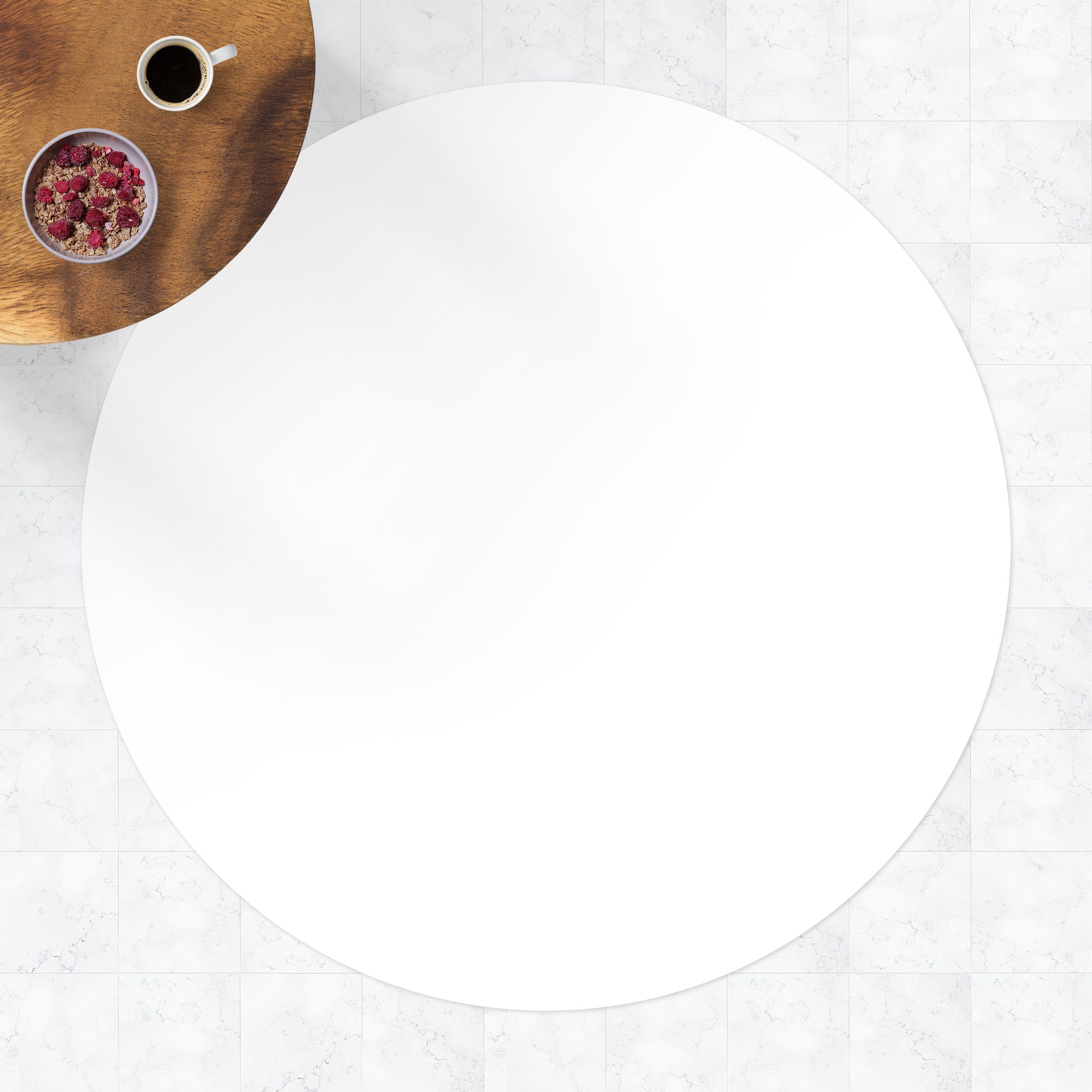 Runder Vinyl-Teppich Polarweiß