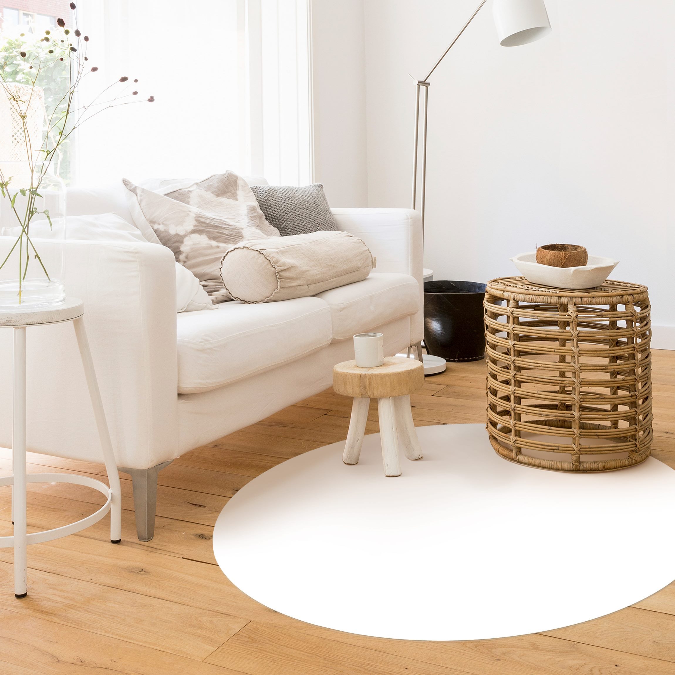 Runder Vinyl-Teppich Polarweiß