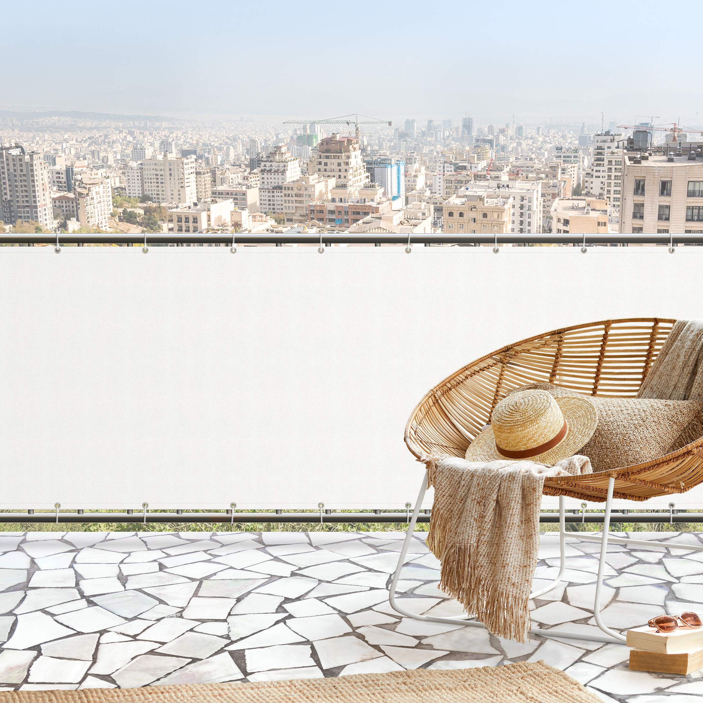 Balkon Sichtschutz Polarweiß