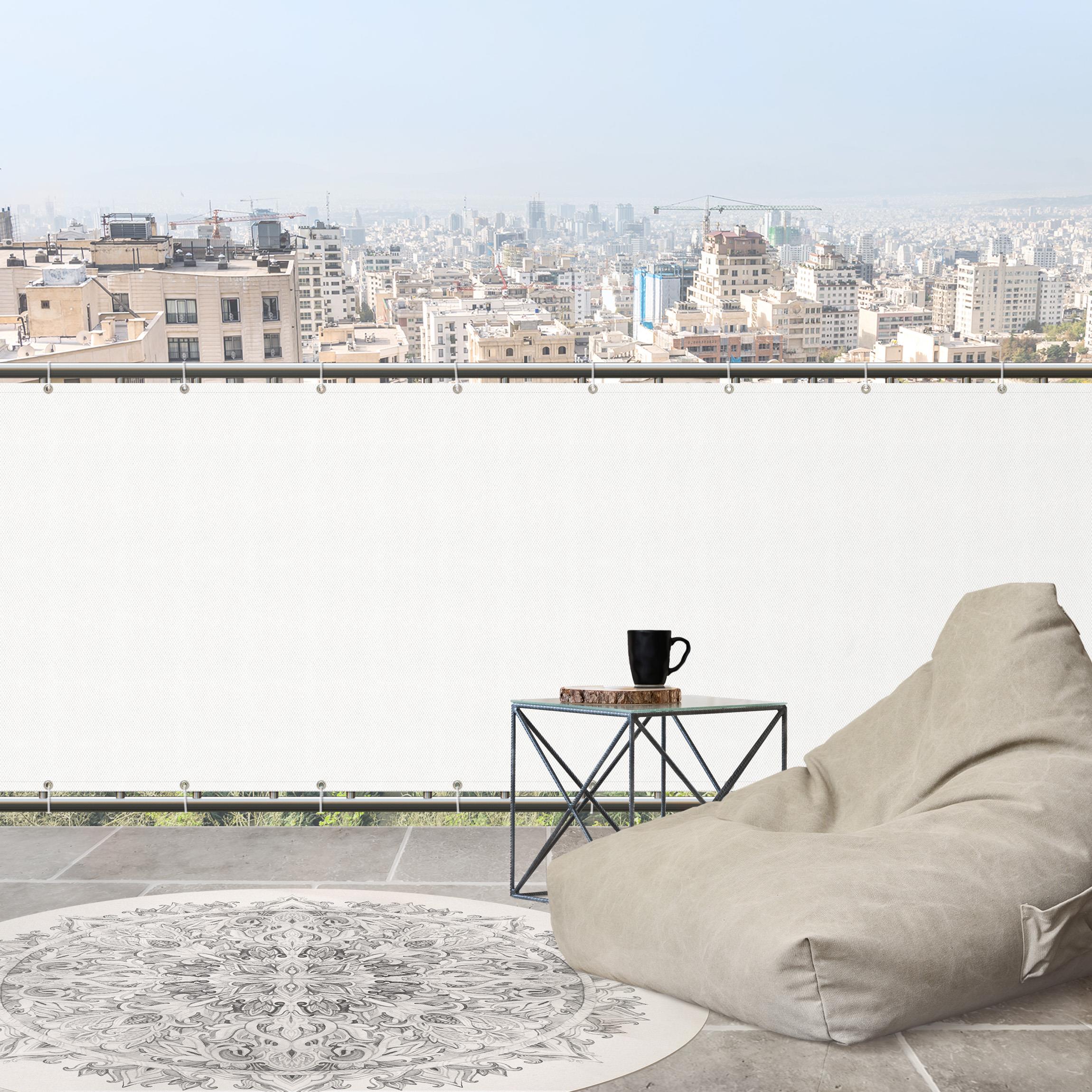 Balkon Sichtschutz Polarweiß