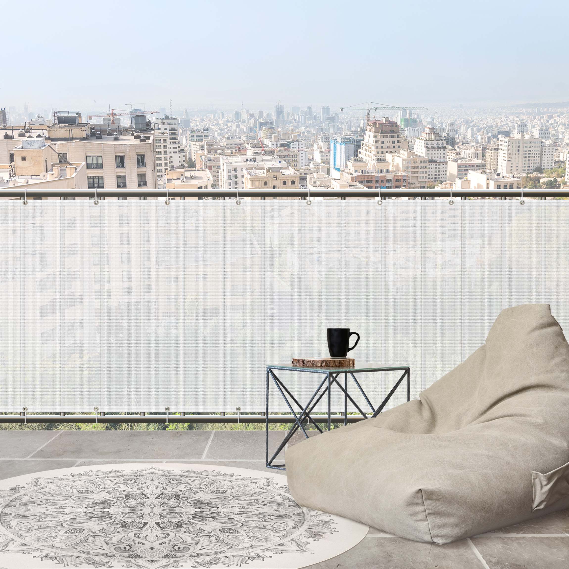 Balkon Sichtschutz Polarweiß