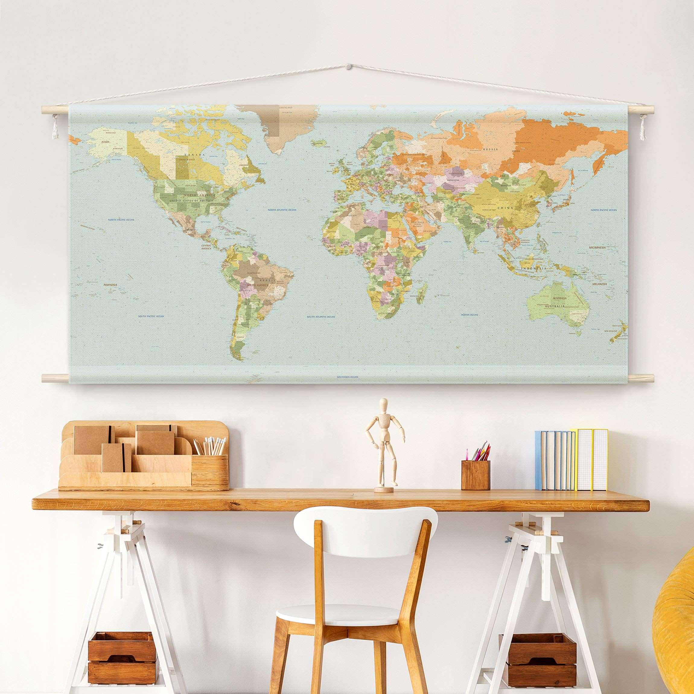 Wandteppich Politische Weltkarte