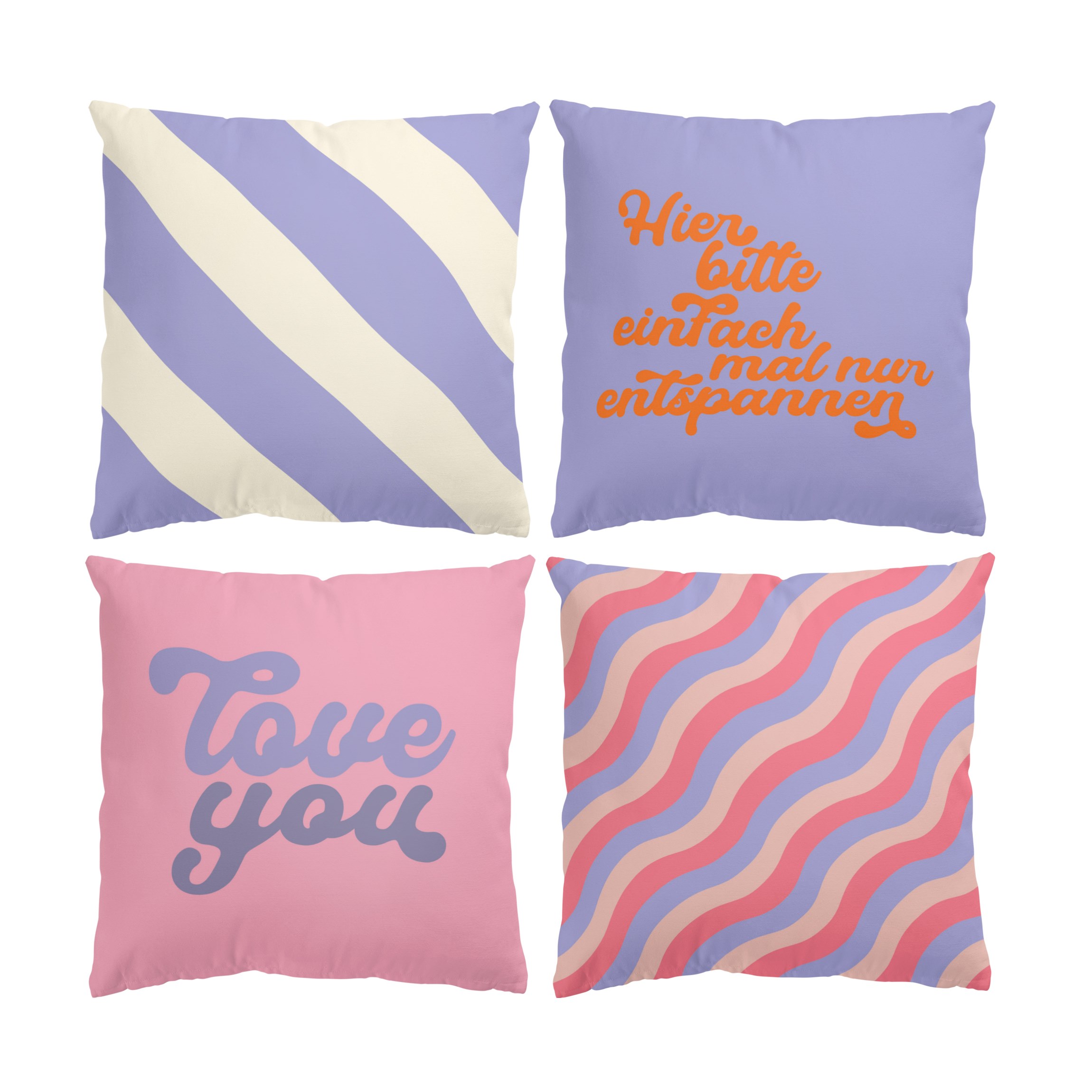Dekokissen 4er Set PopArt Set III