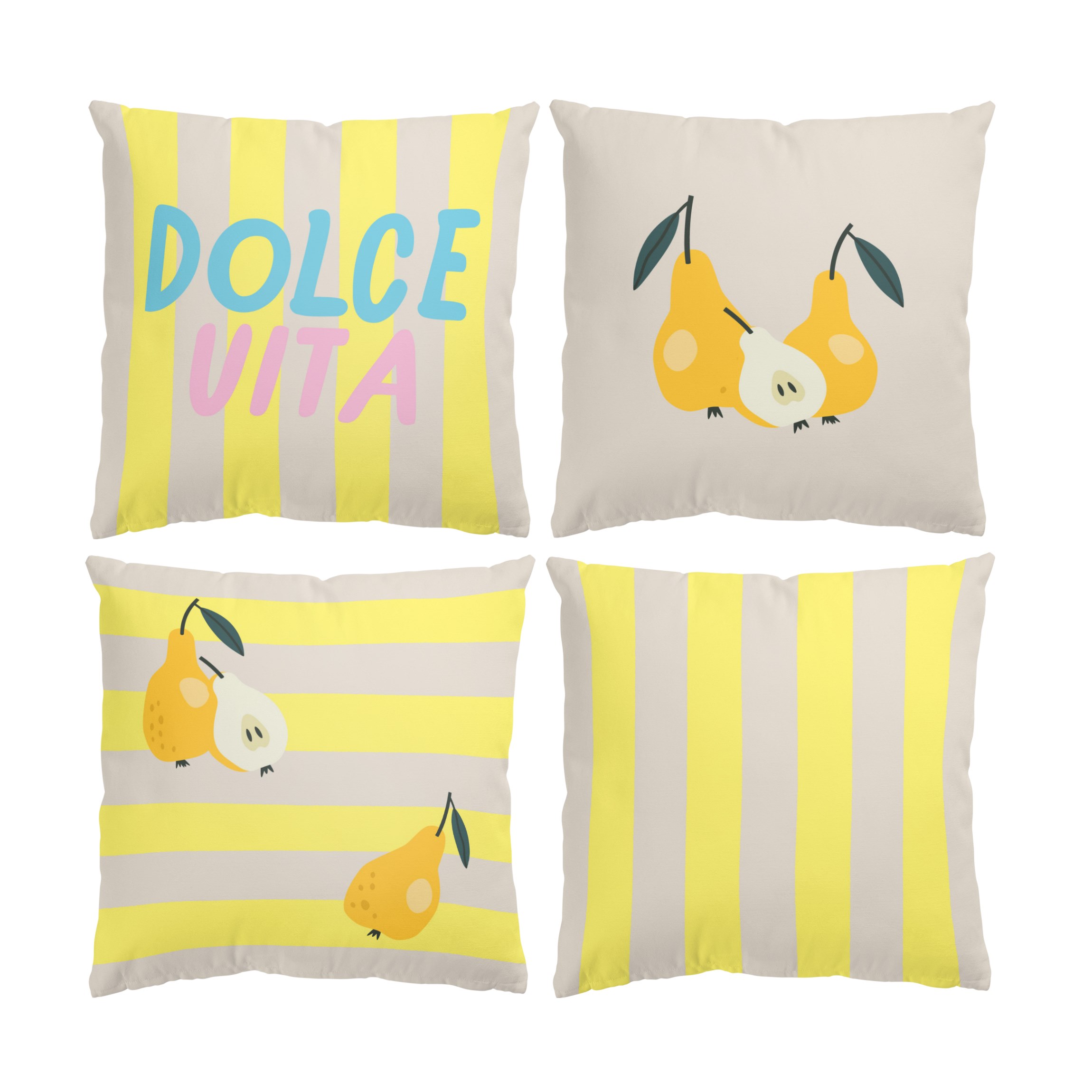 Dekokissen 4er Set PopArt Sommer Set III