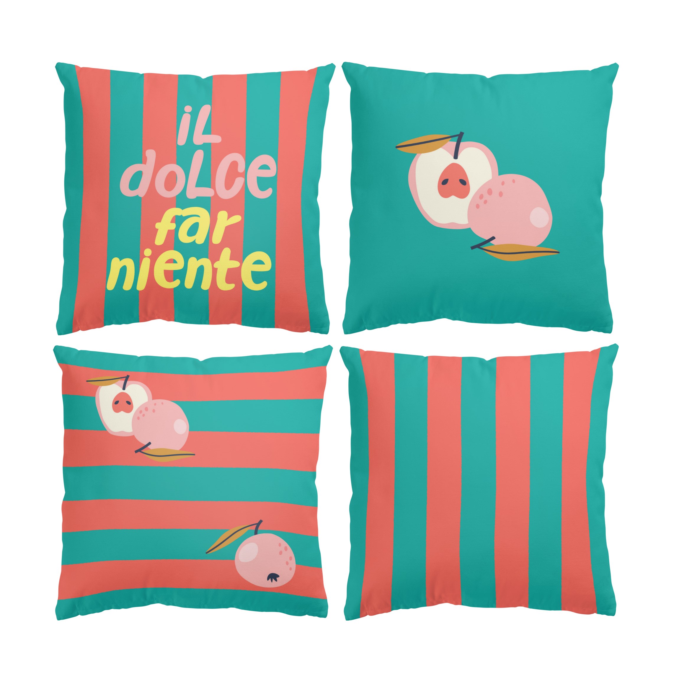 Dekokissen 4er Set PopArt Sommer Set VII