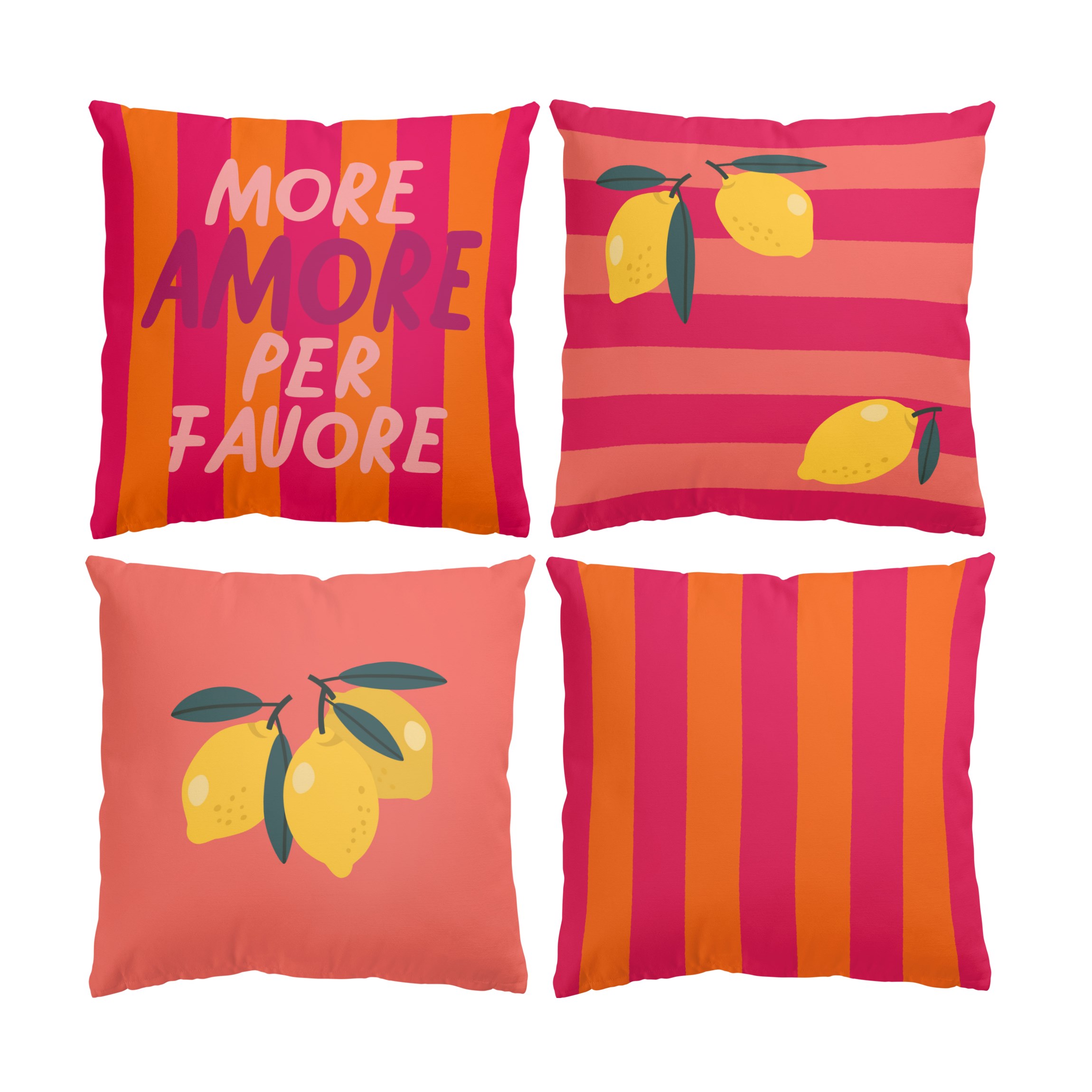 Dekokissen 4er Set PopArt Sommer Set VIII