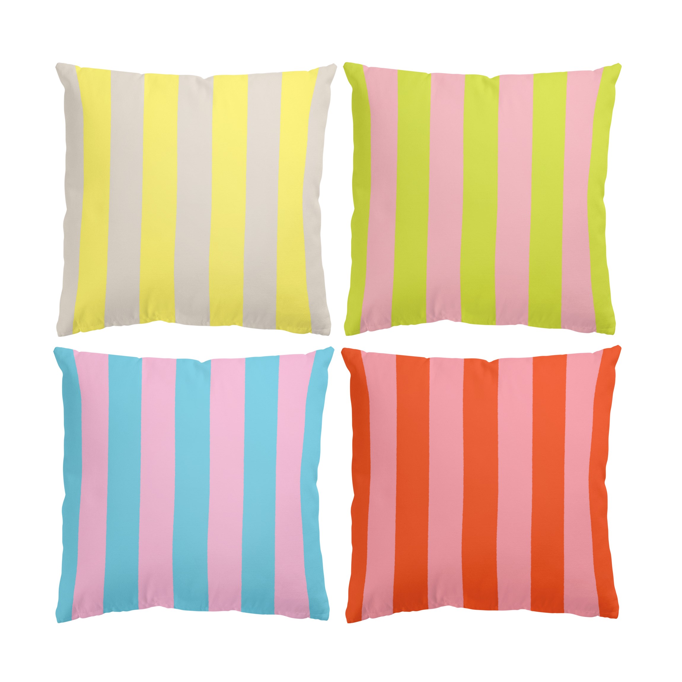 Dekokissen 4er Set PopArt Sommer Streifen Set II