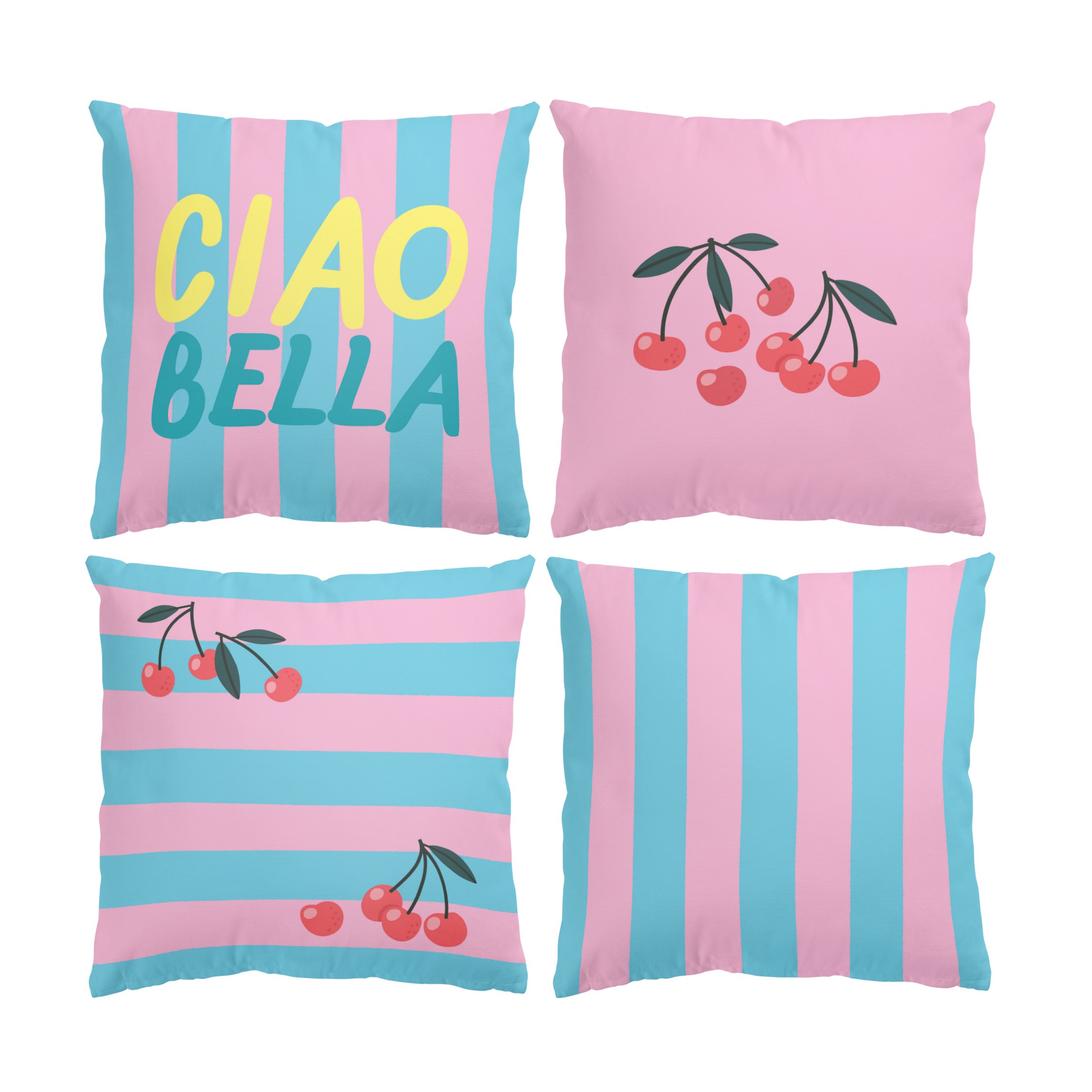 Dekokissen 4er Set PopArt Sommer Set V