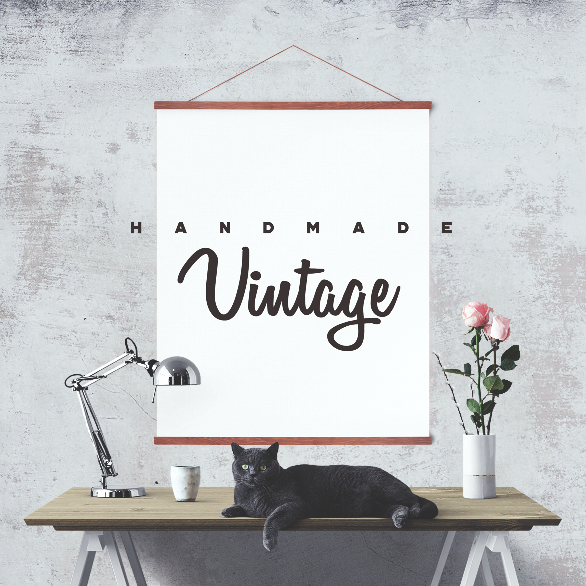 Zubehör Magnetische Posterschiene Teakholz - DIY Klemmschiene