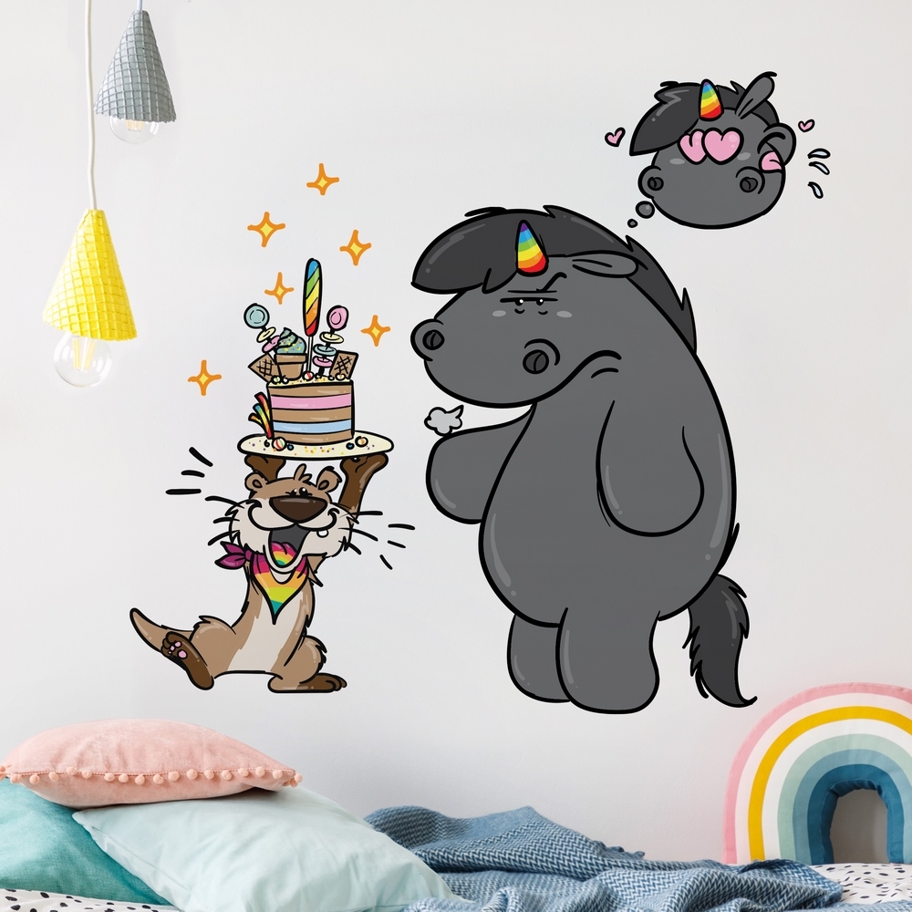 Wandtattoo Pummeleinhorn - Grummel Geburtstag