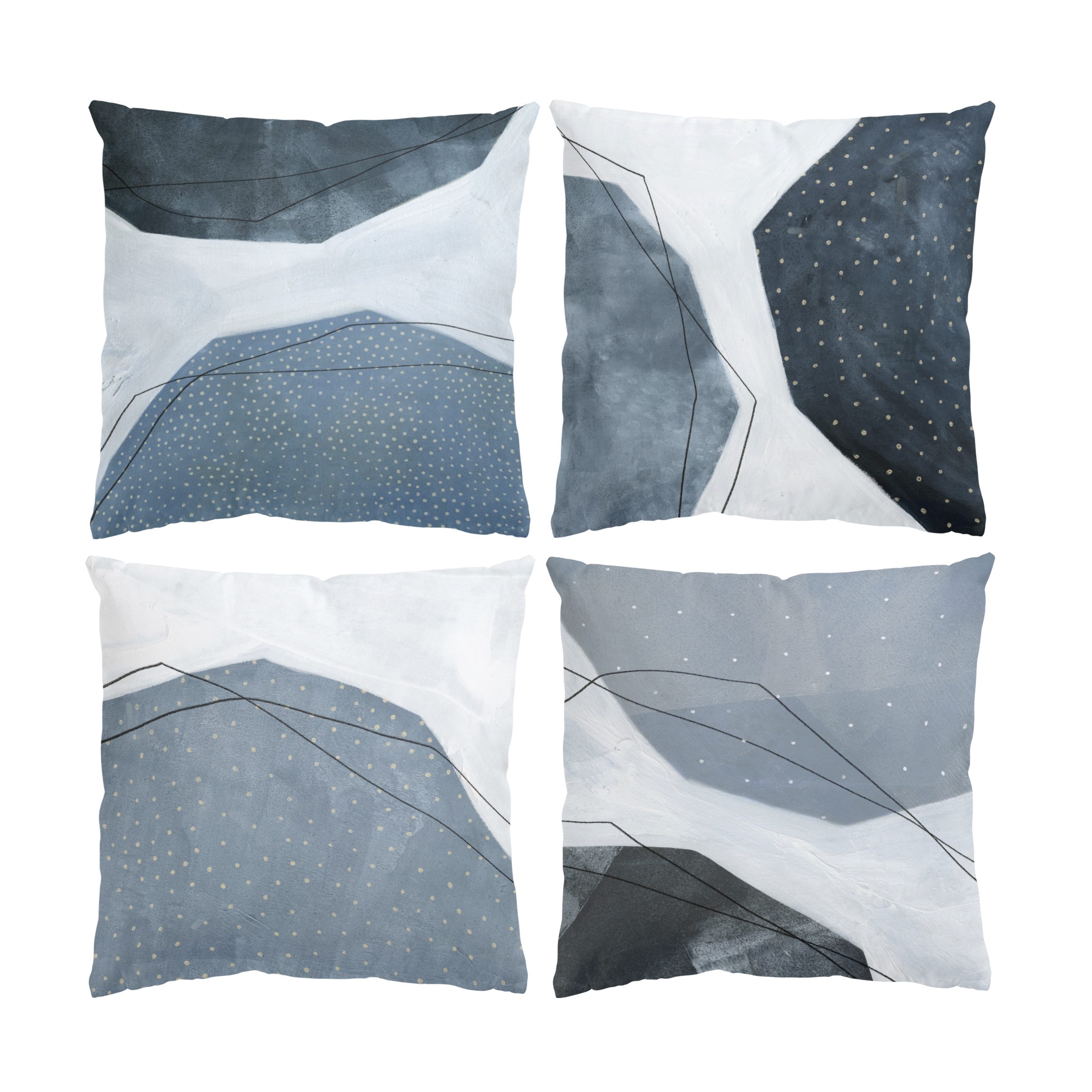 Dekokissen 4er Set Punkte im Dialog Set II