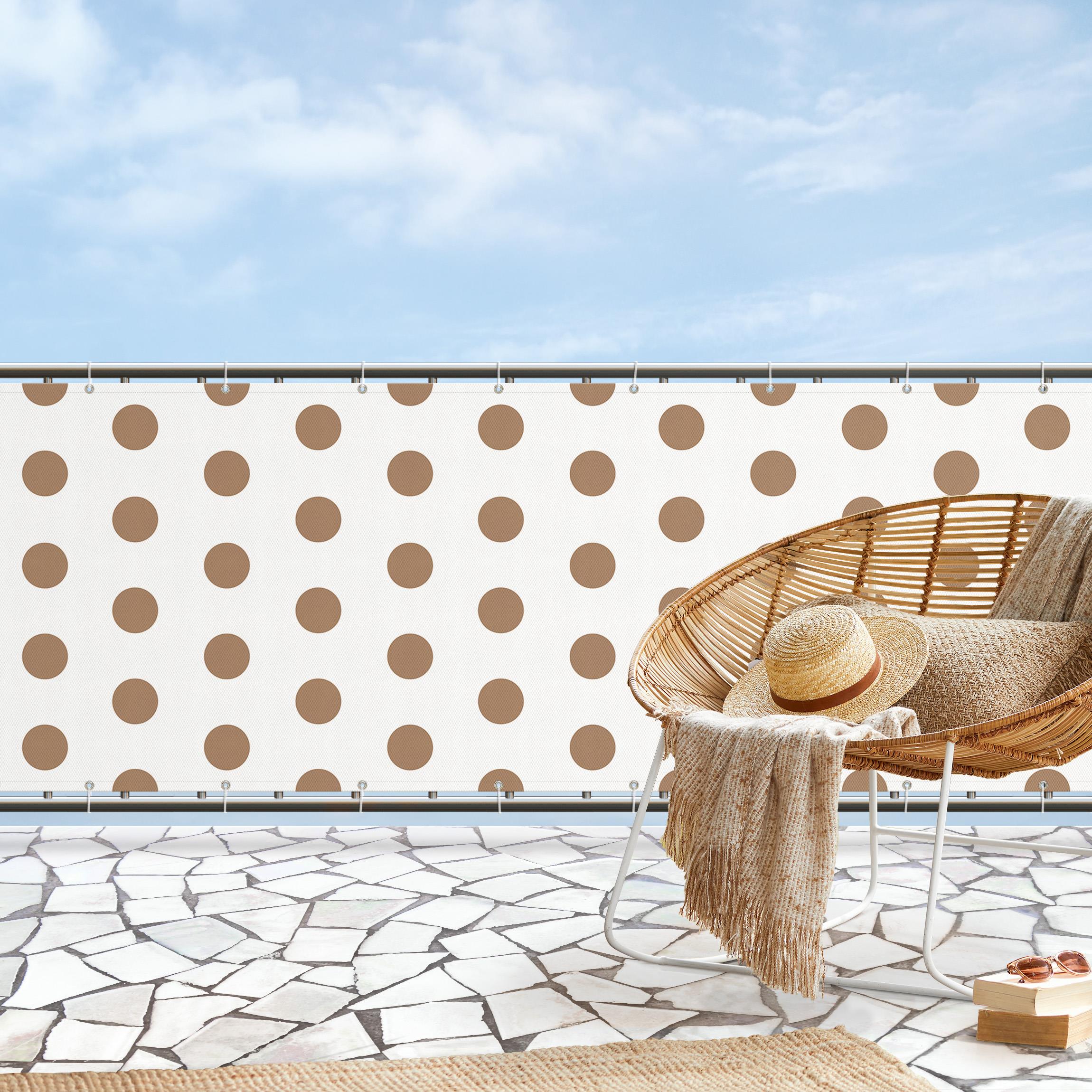 Balkon Sichtschutz Punkte in Beige