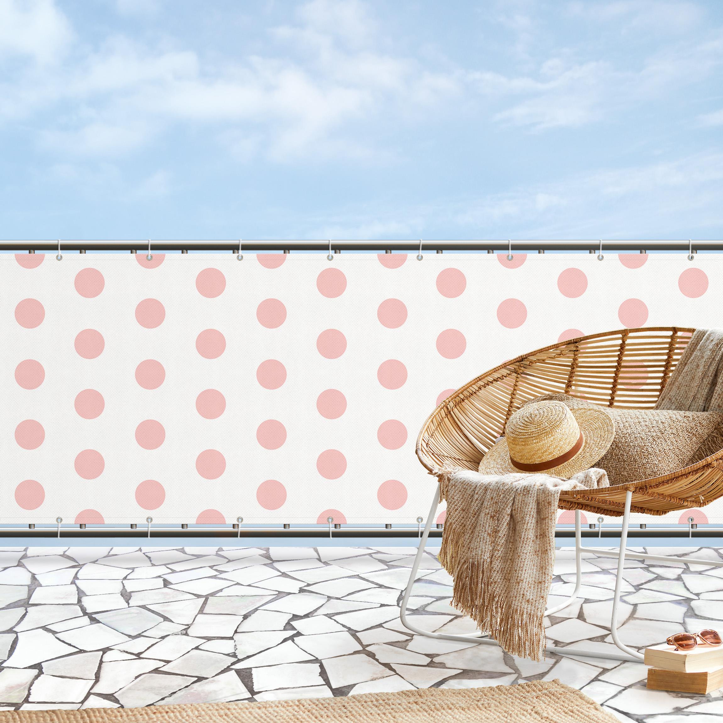 Balkon Sichtschutz Punkte in Blass Pink