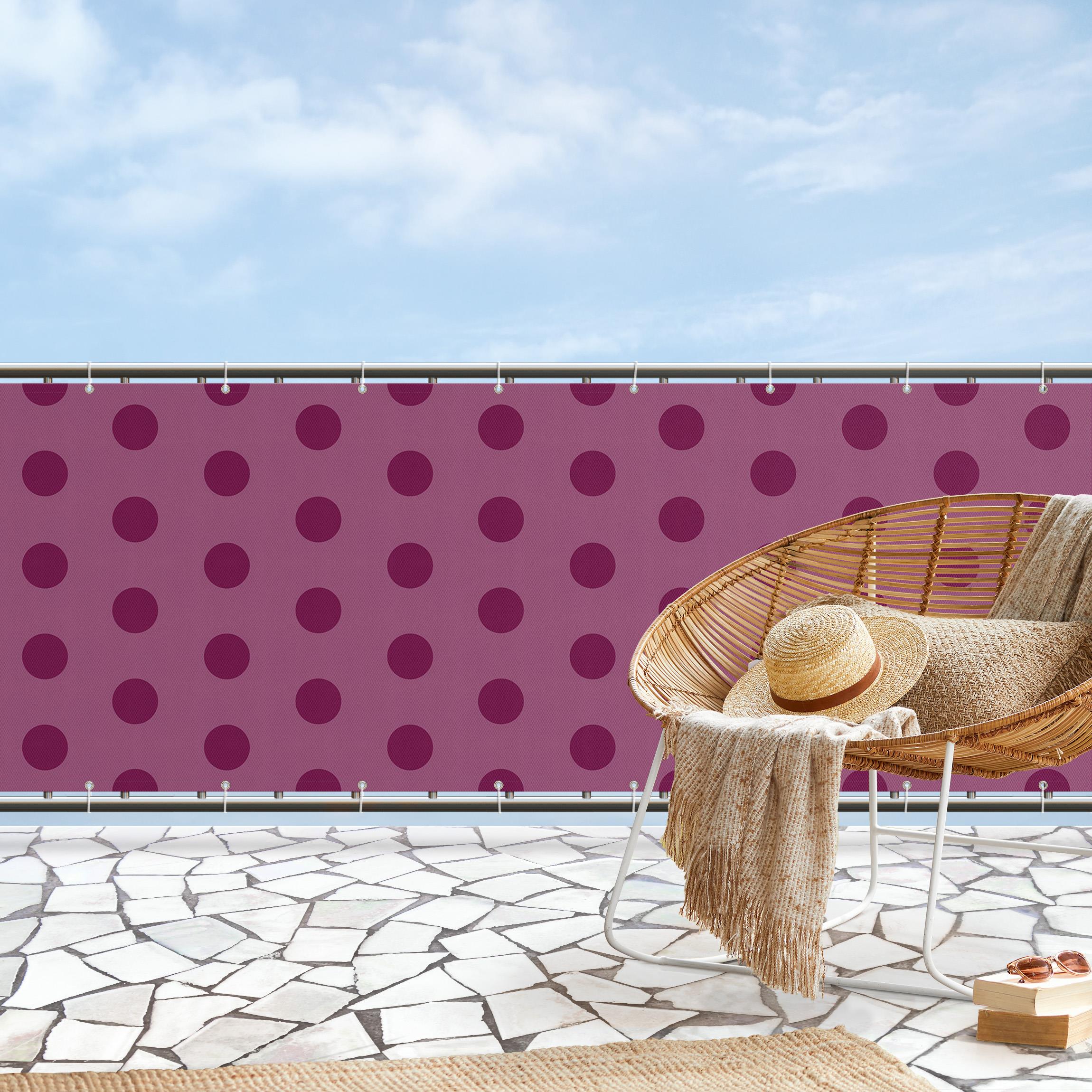 Balkon Sichtschutz Punkte in Fuchsia