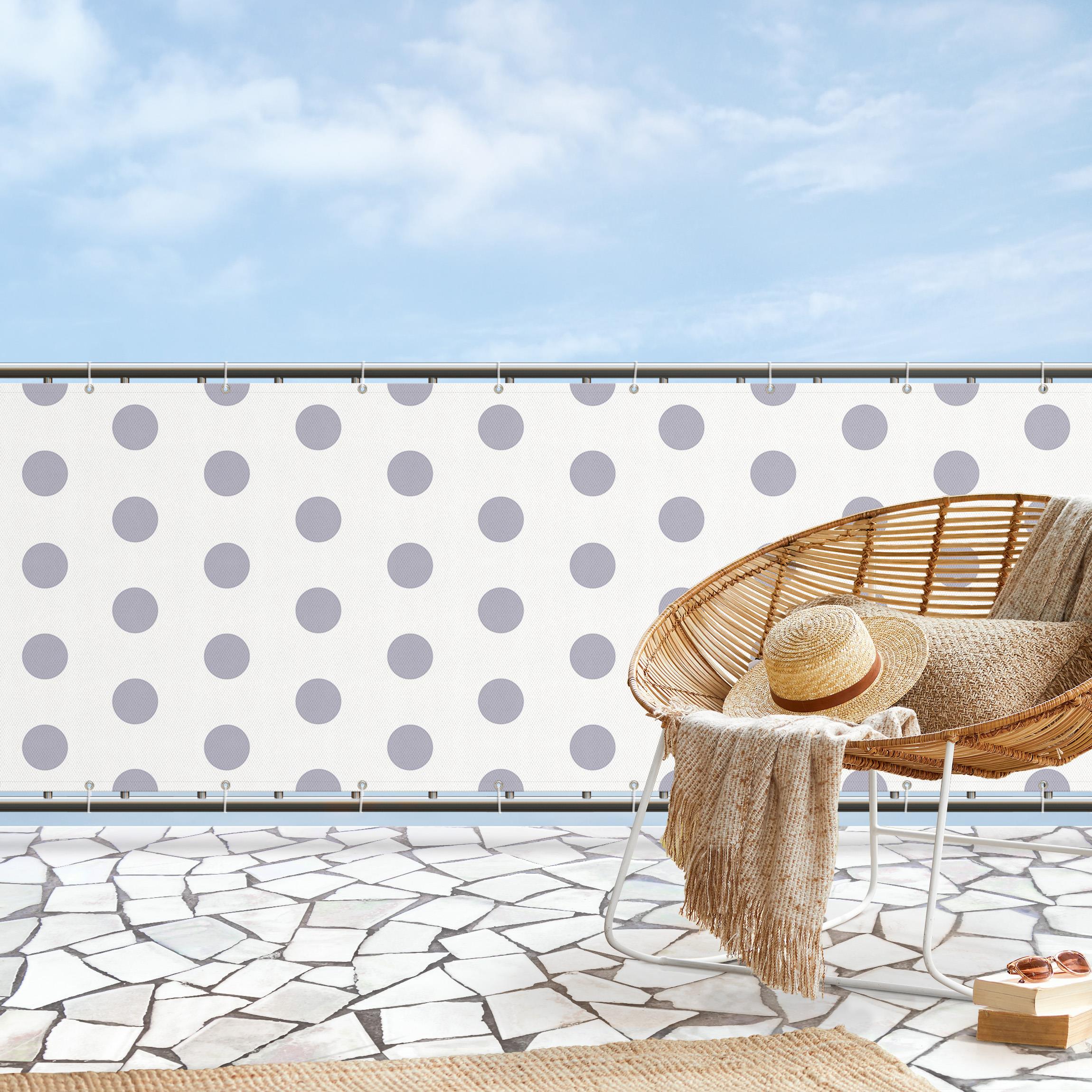 Balkon Sichtschutz Punkte in Pastell Grauviolett