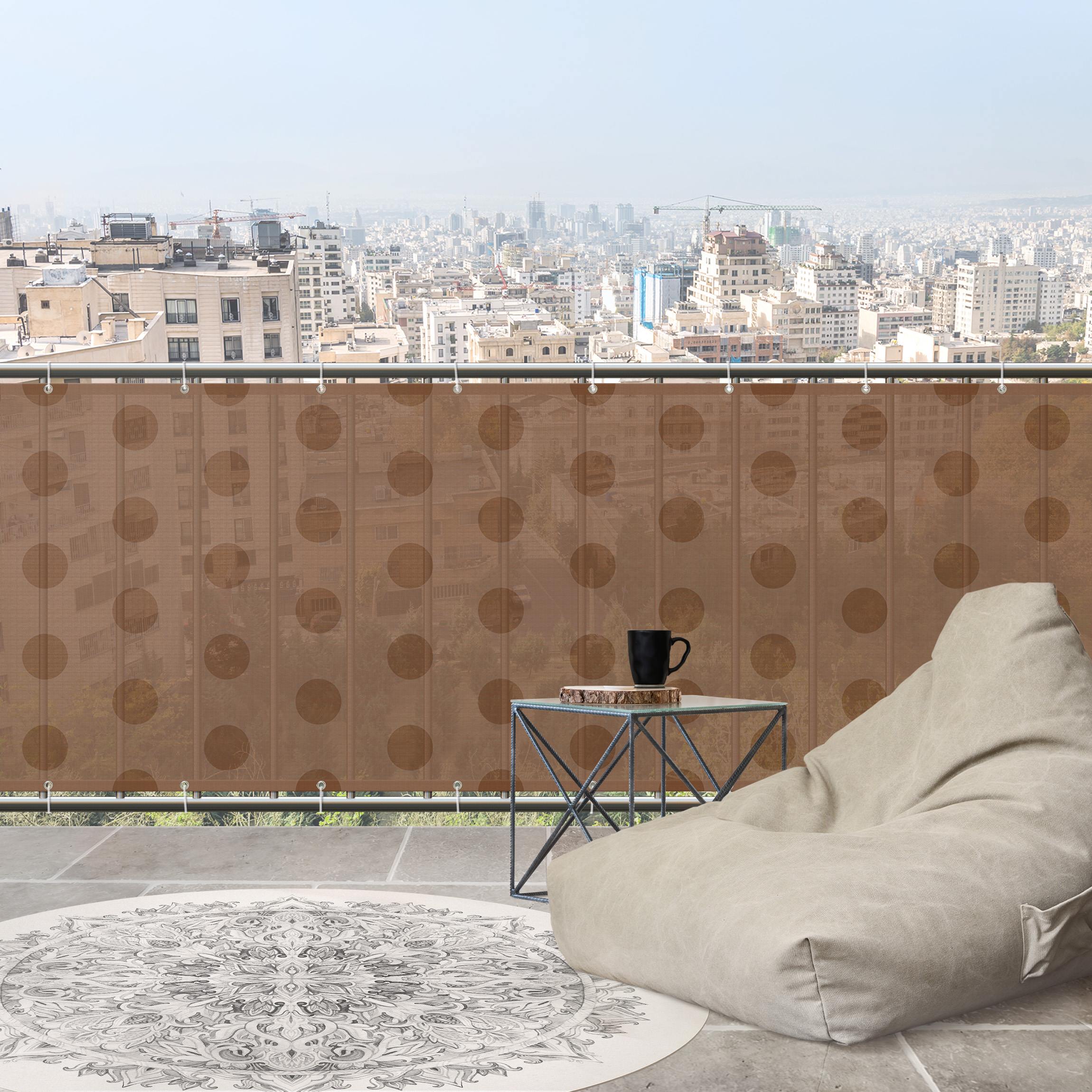 Balkon Sichtschutz Punkte in Rehbraun
