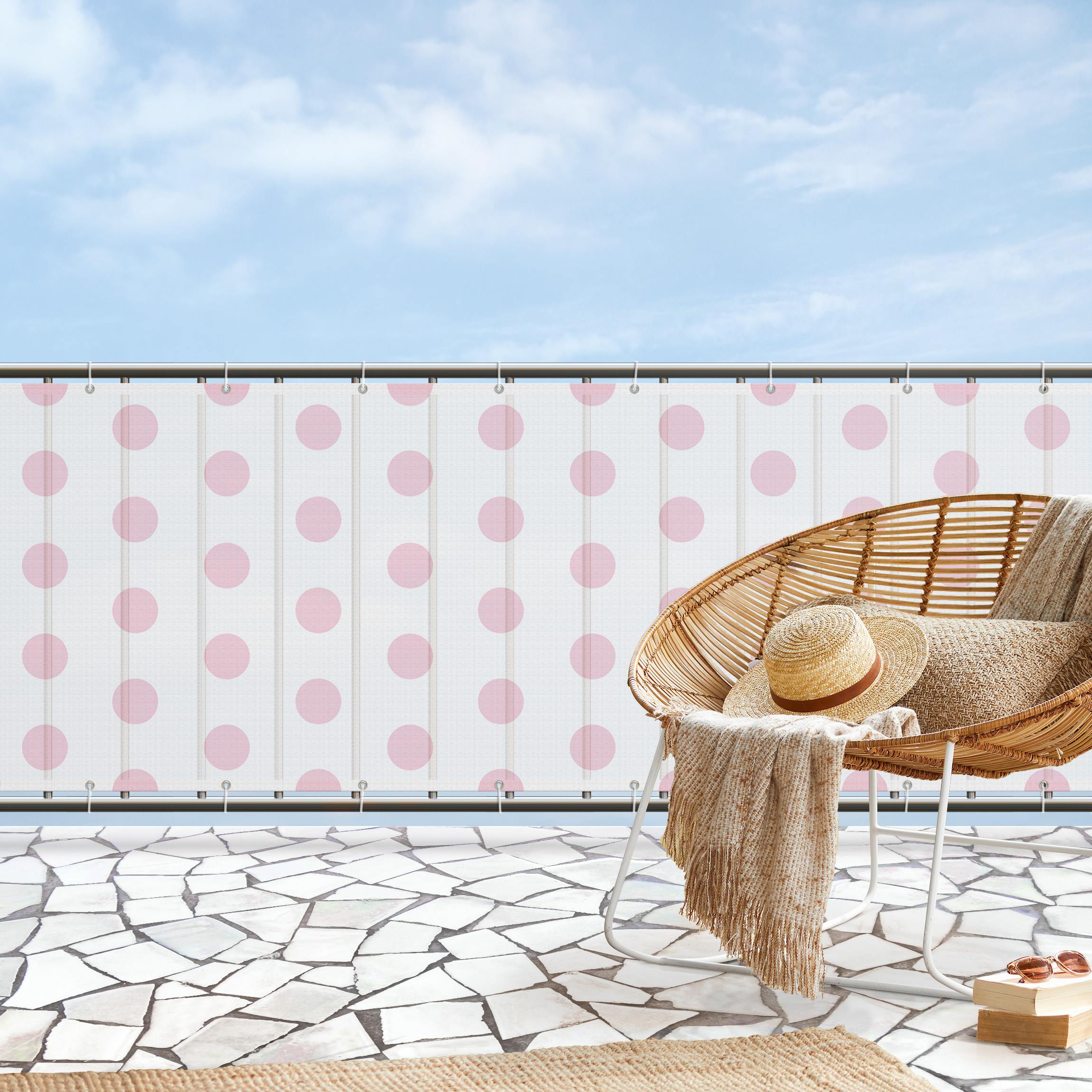 Balkon Sichtschutz Punkte in Rosé